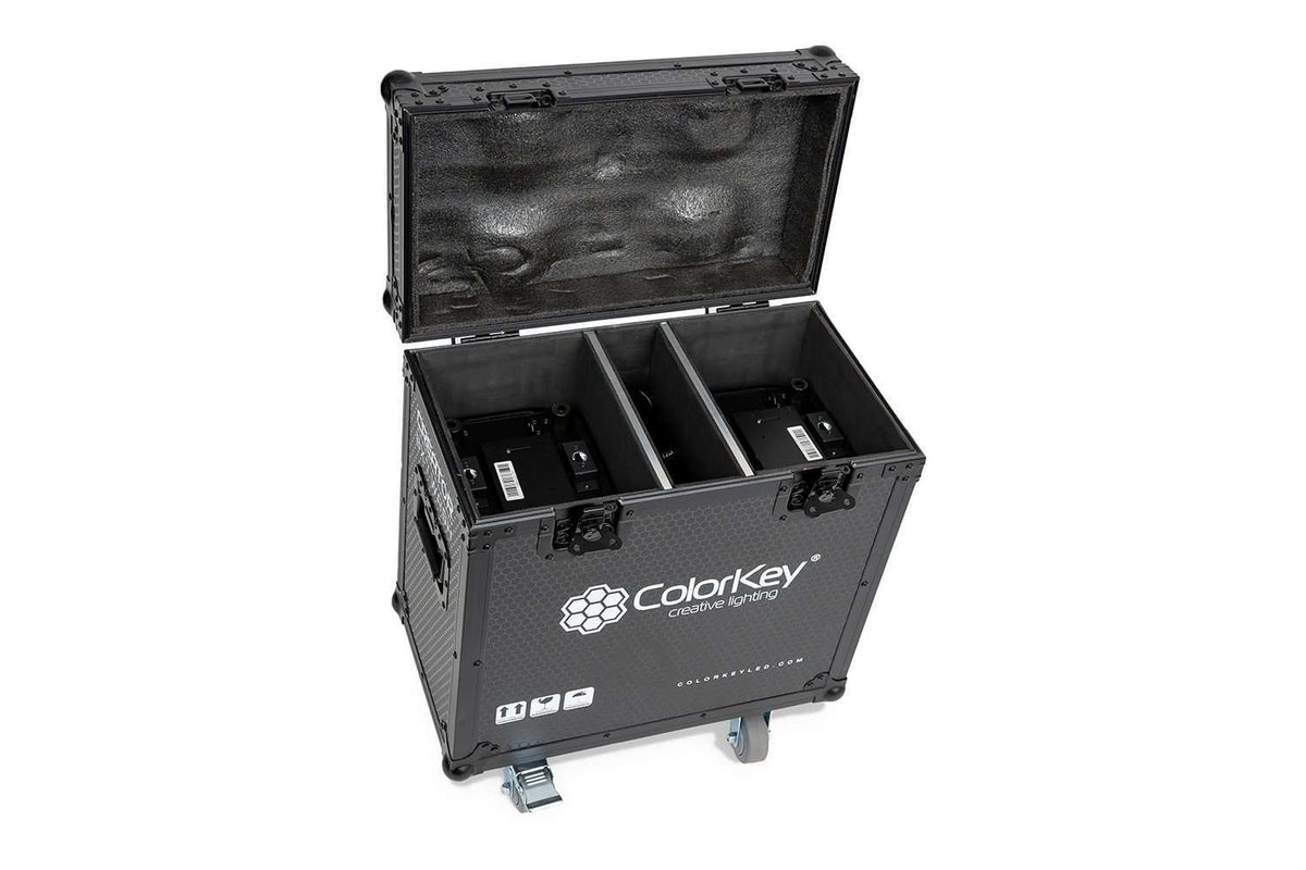 Colorkey Flight Case for Creator BX7 Wash - 2-Fixture Road Case with Casters