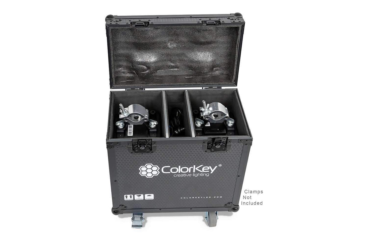 Colorkey Flight Case for Creator BX7 Wash - 2-Fixture Road Case with Casters