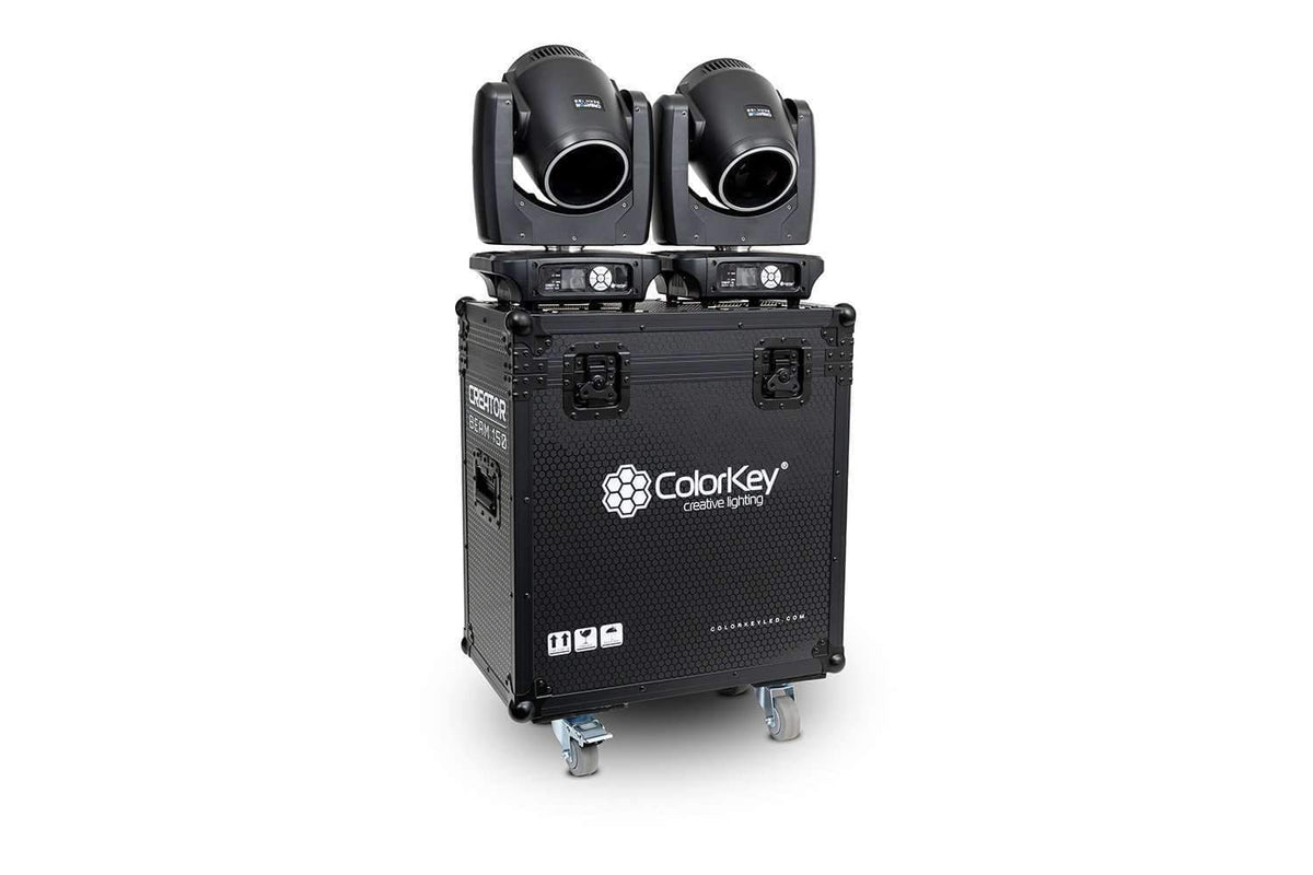 Colorkey Flight Case for Creator Beam 150 - 2-Fixture Road Case with Casters