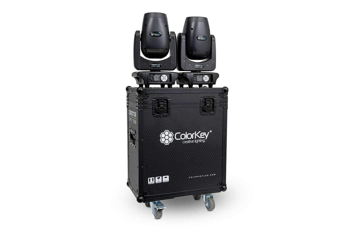 Colorkey Flight Case for Creator Spot 250 - 2-Fixture Road Case with Casters
