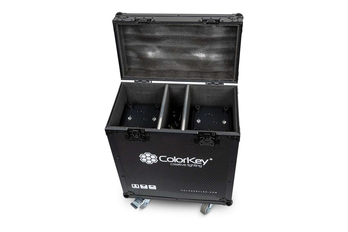 Colorkey Flight Case for Creator Spot 250 - 2-Fixture Road Case with Casters