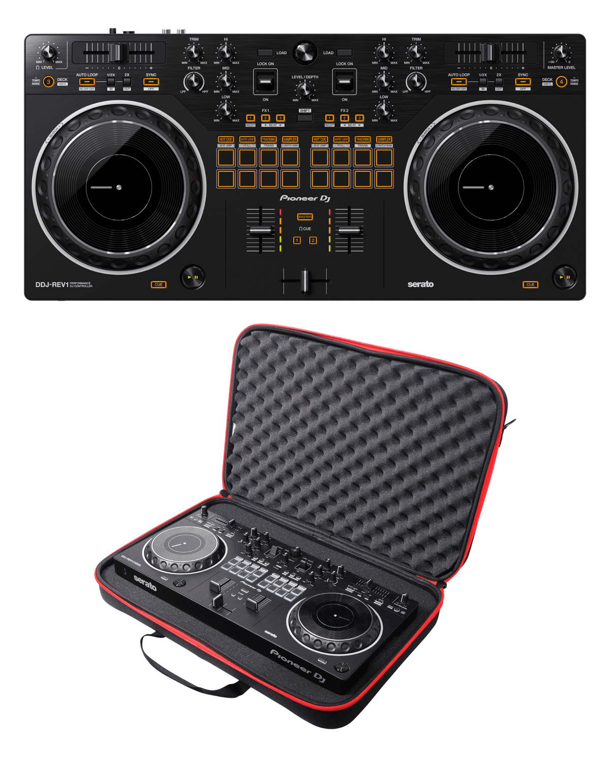 Pioneer DJ DDJ-REV1 + ProX XB-DJCS Soft Case Bundle.