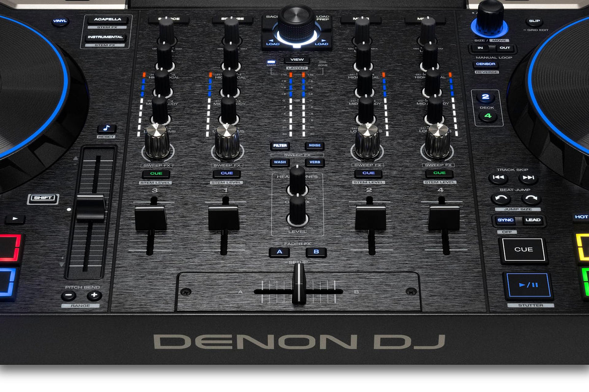 Denon DJ Prime 4 G2 - 4-Channel Standalone DJ System with Built-in FX, Lighting Outputs and Stems.