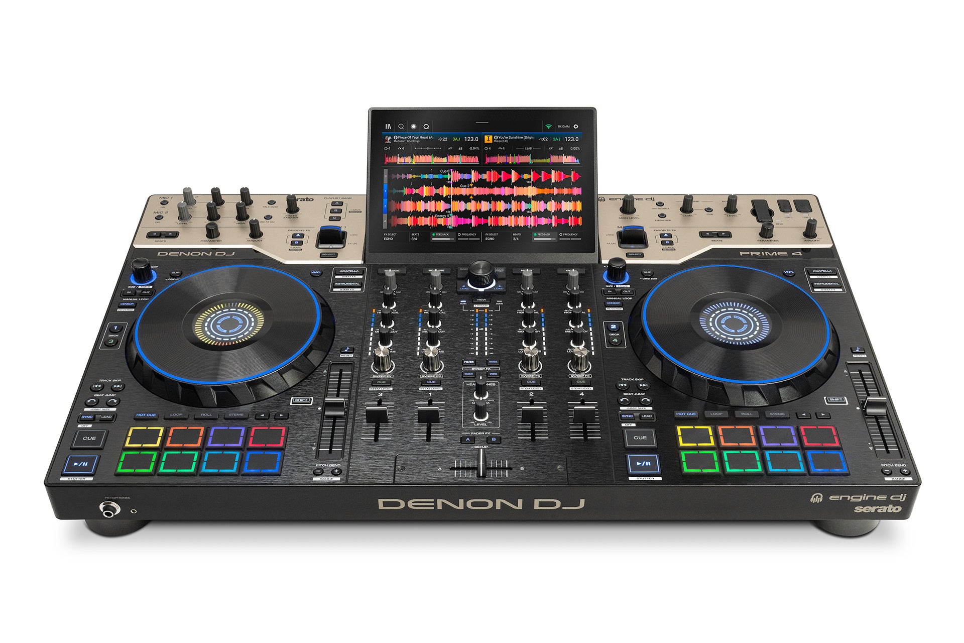Denon DJ Prime 4 G2 - 4-Channel Standalone DJ System with Built-in FX, Lighting Outputs and Stems.