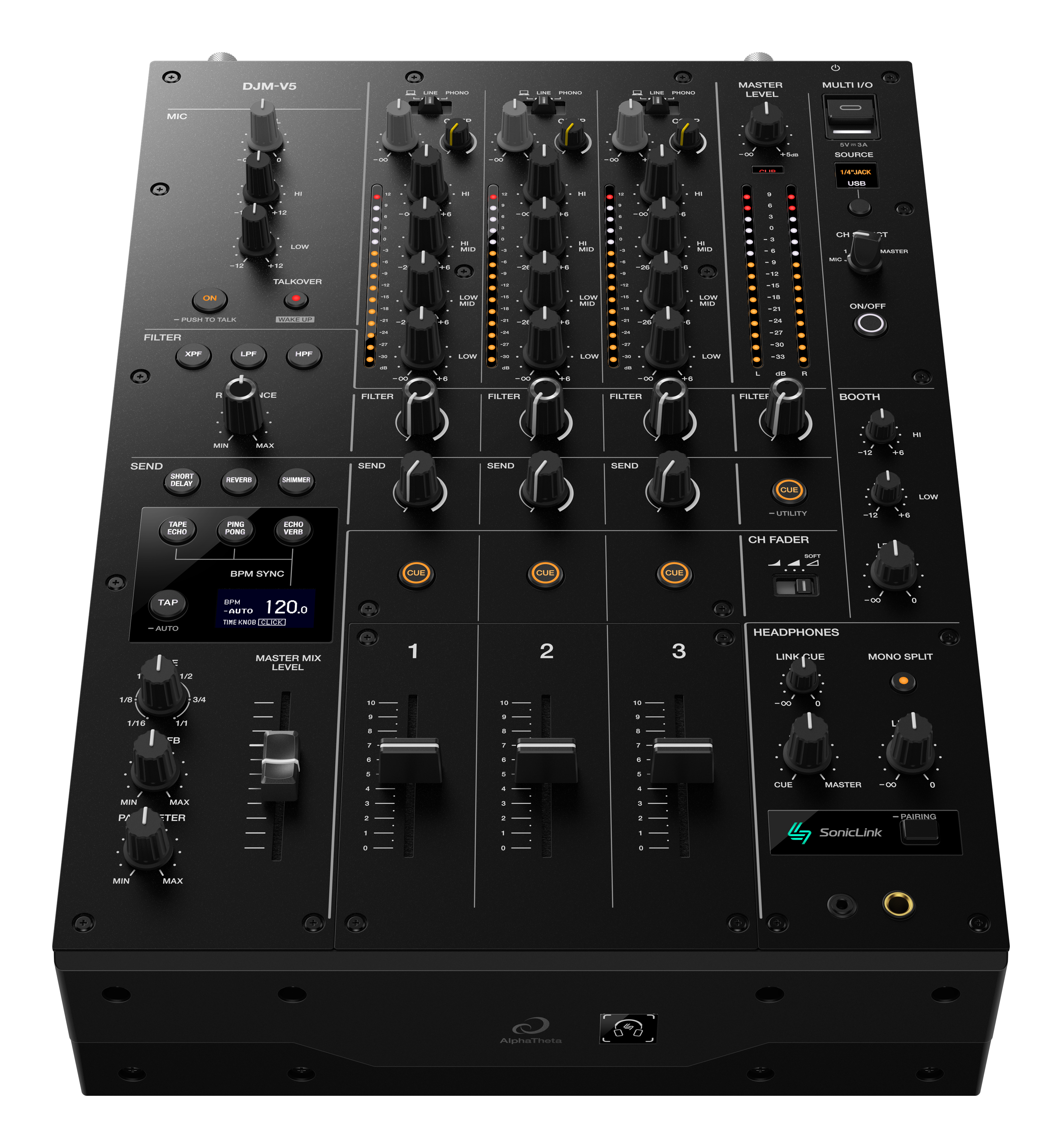 AlphaTheta DJM-V5 - 3-Channel DJ Mixer - Open Box