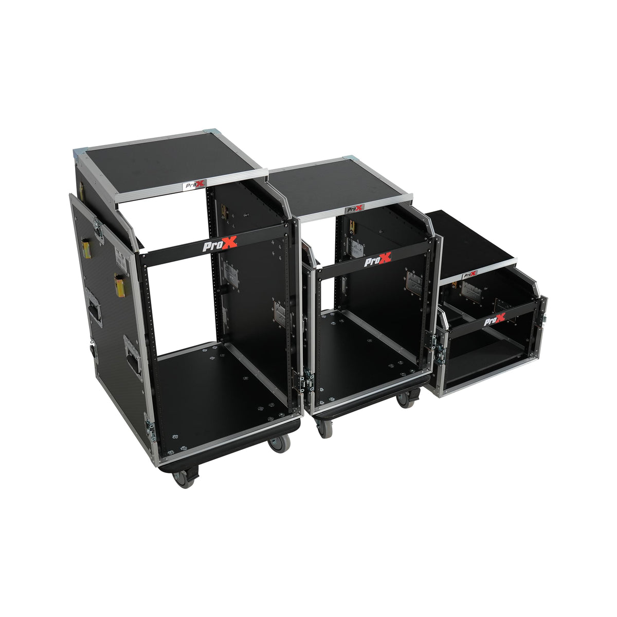 ProX Universal 19 Rack-mount Mixer with 13U Top and 16U Front with 2 Side Work Tables