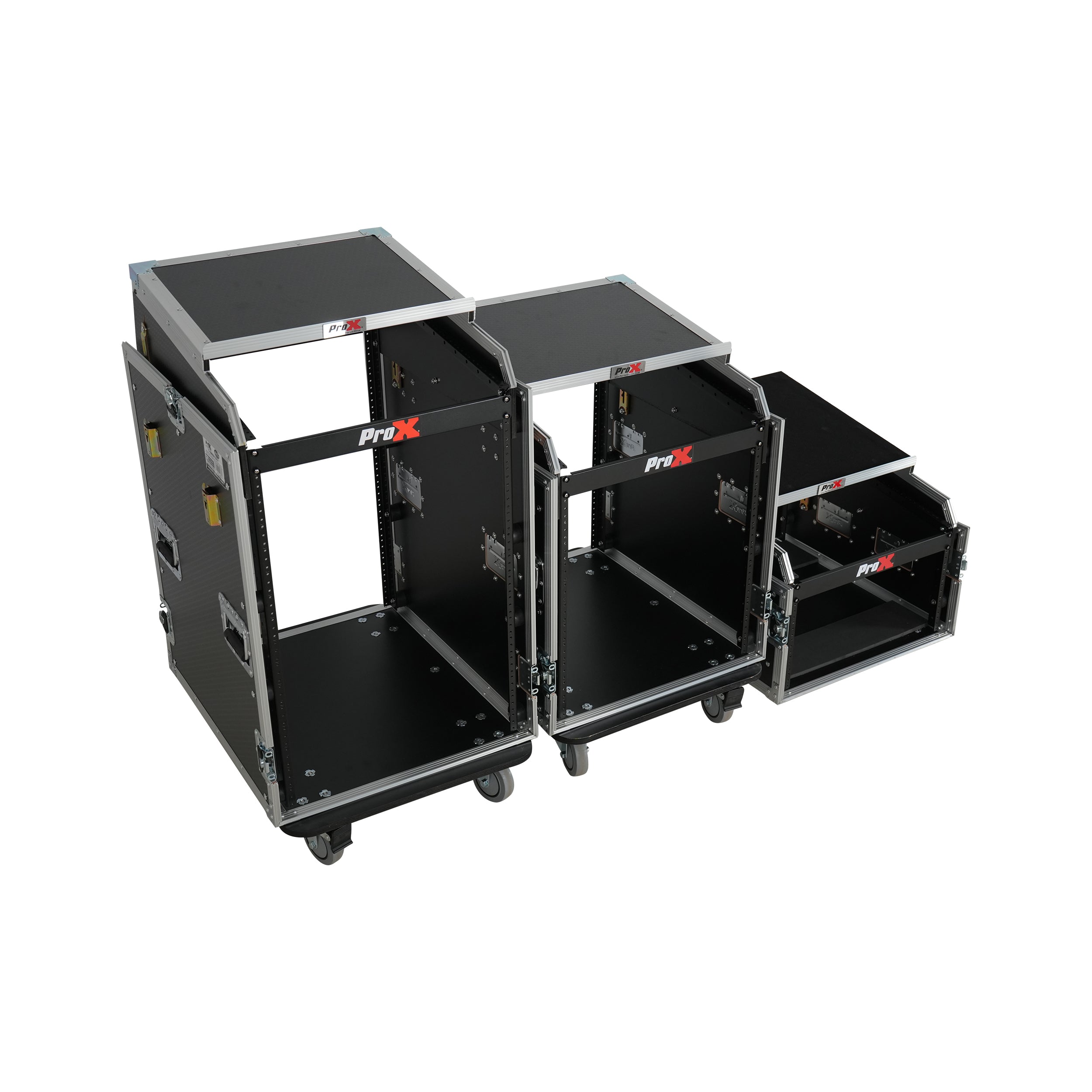 ProX 13U Top Mixer 6U Front Rack Combo Flight Case with Removable Sliding Laptop Shelf