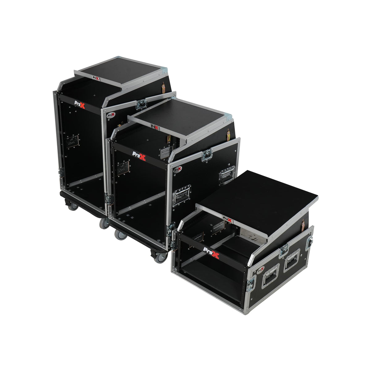 ProX Universal 19 Rack-mount Mixer with 13U Top and 16U Front with 2 Side Work Tables