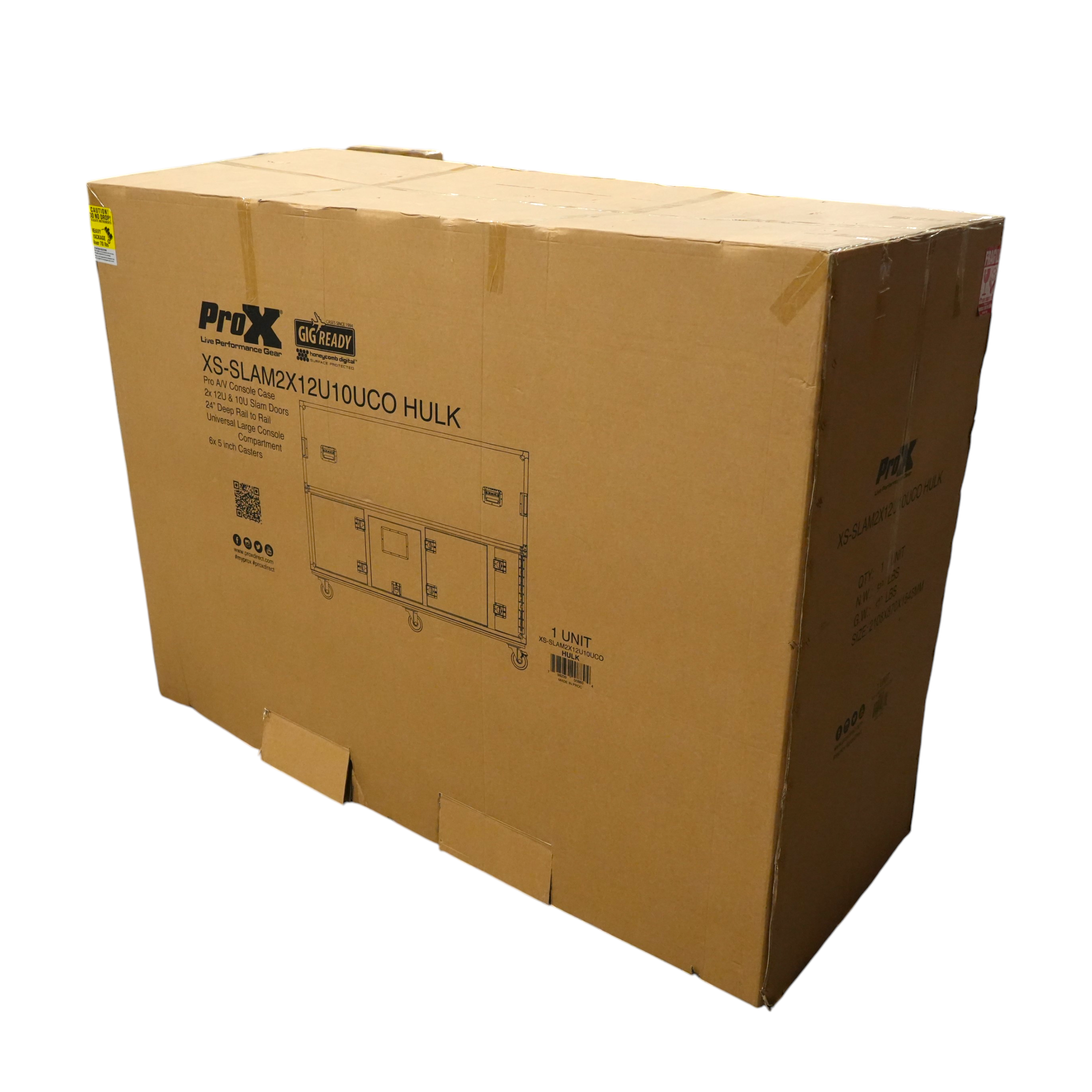 ProX Large Mixing Console Case 3x side by side 2x 12U & 10U Shock Mount Slam Rack