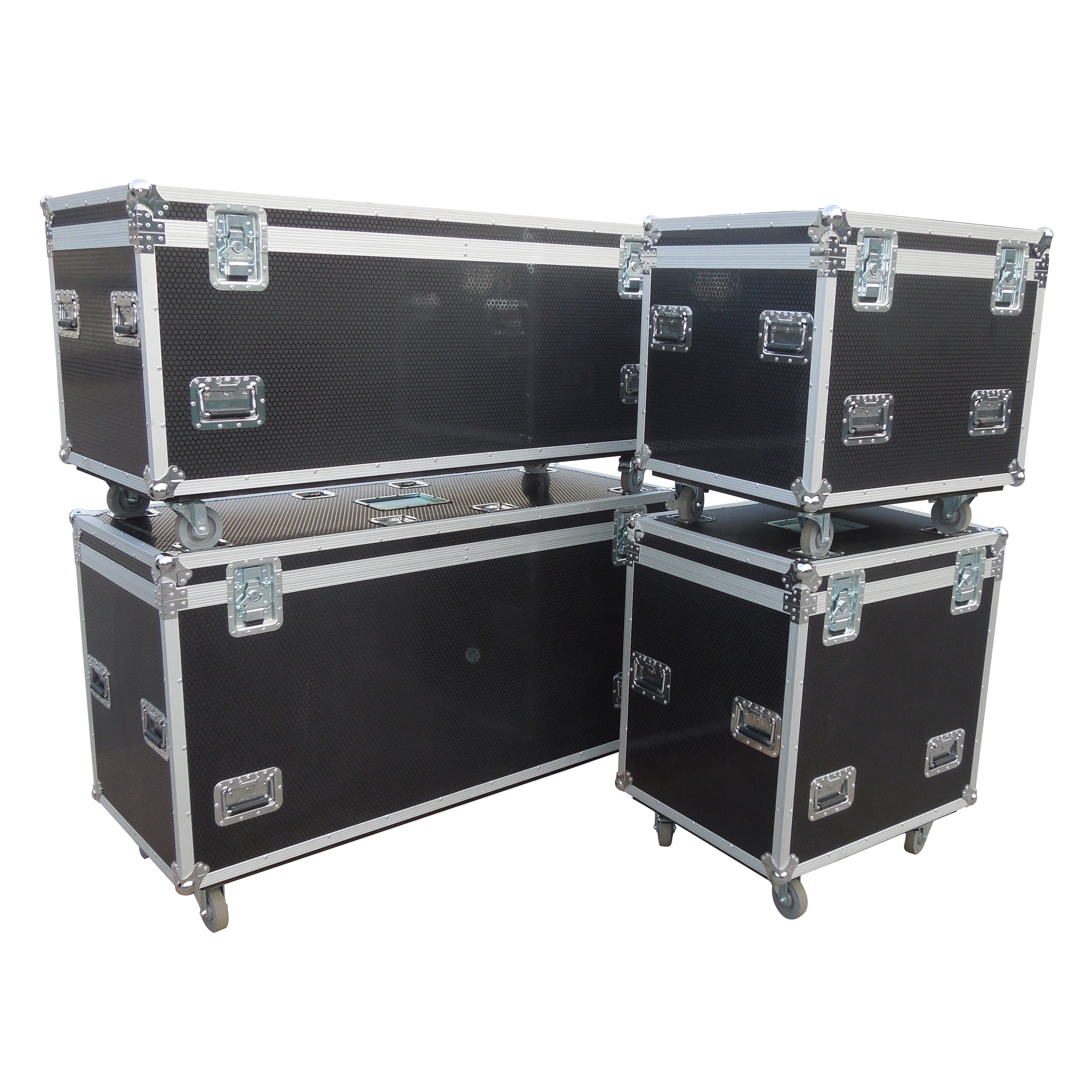 ProX TruckPax Utility ATA Flight Case Truck Storage Road Case with Dividers Tray and 4" in casters – 24"x60"x36" Ext