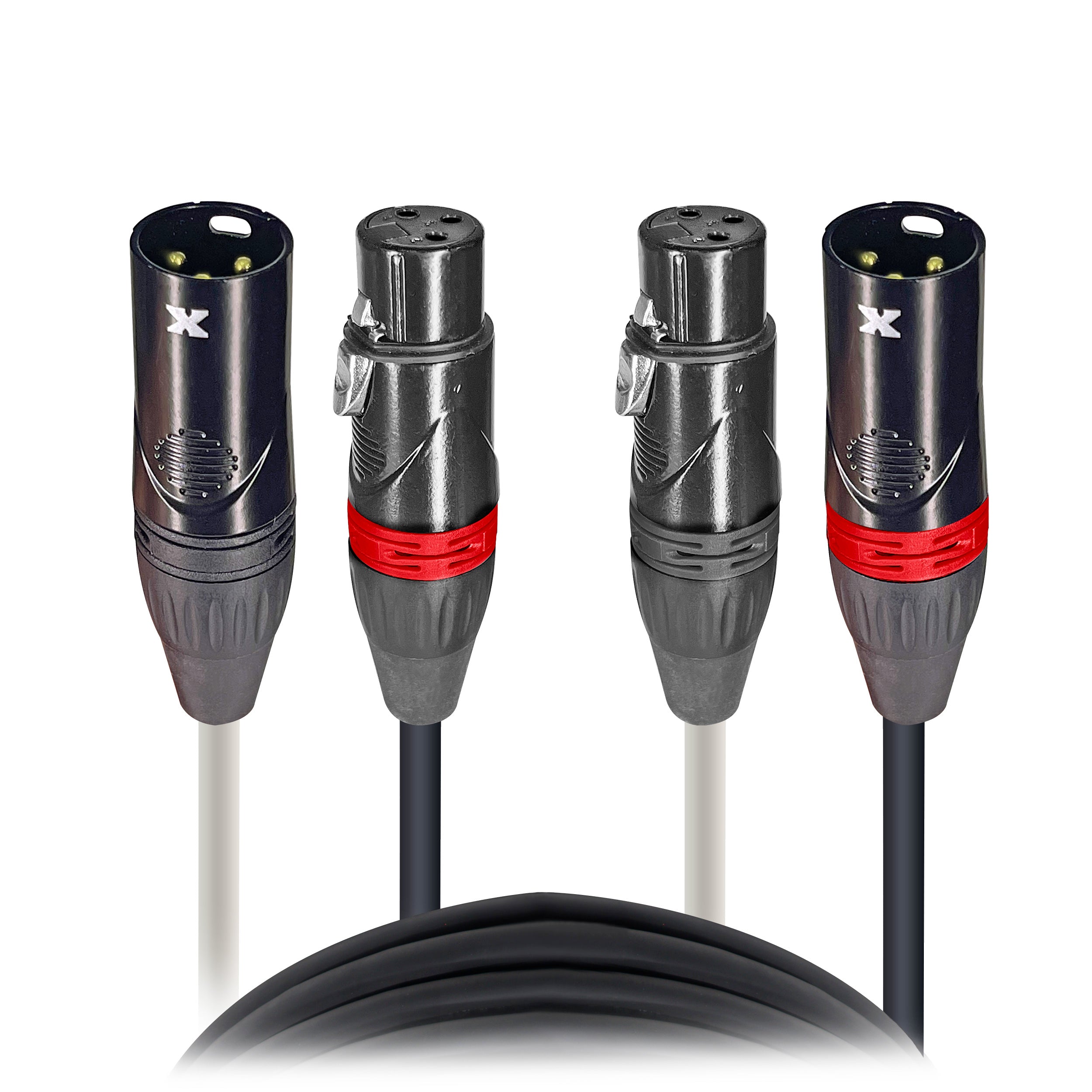ProX 75' Ft High Performance Dual XLR-M to Dual XLR-F Audio Cable
