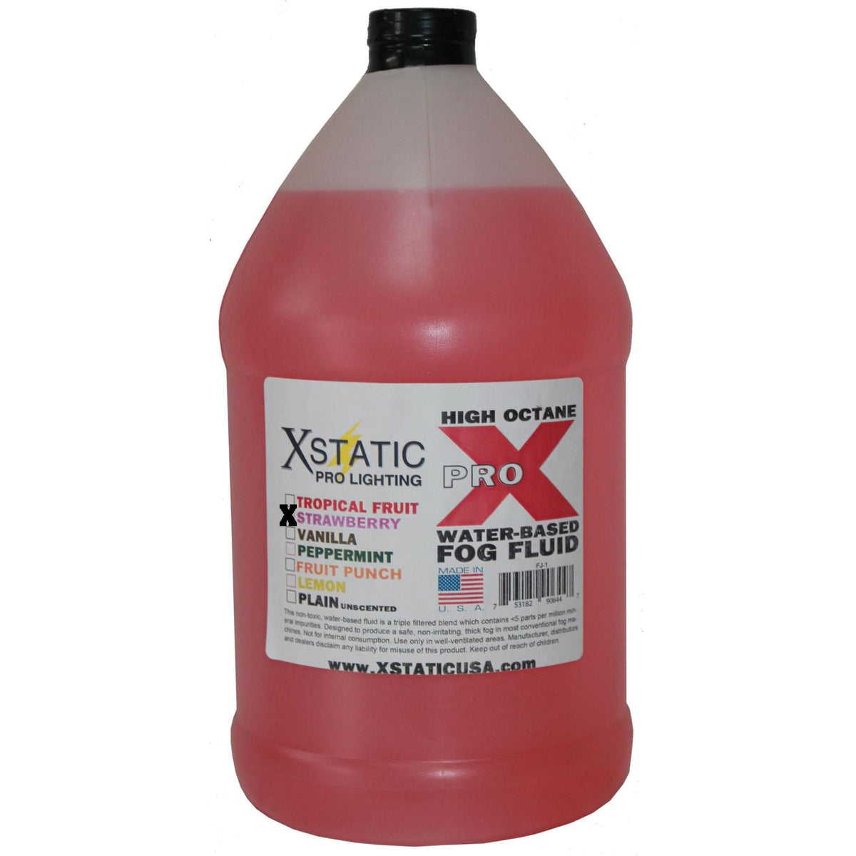 ProX STRAWBERRY DJ Fog Fluid Water Based Fog Machine Liquid Replacement – 1 Gallon.