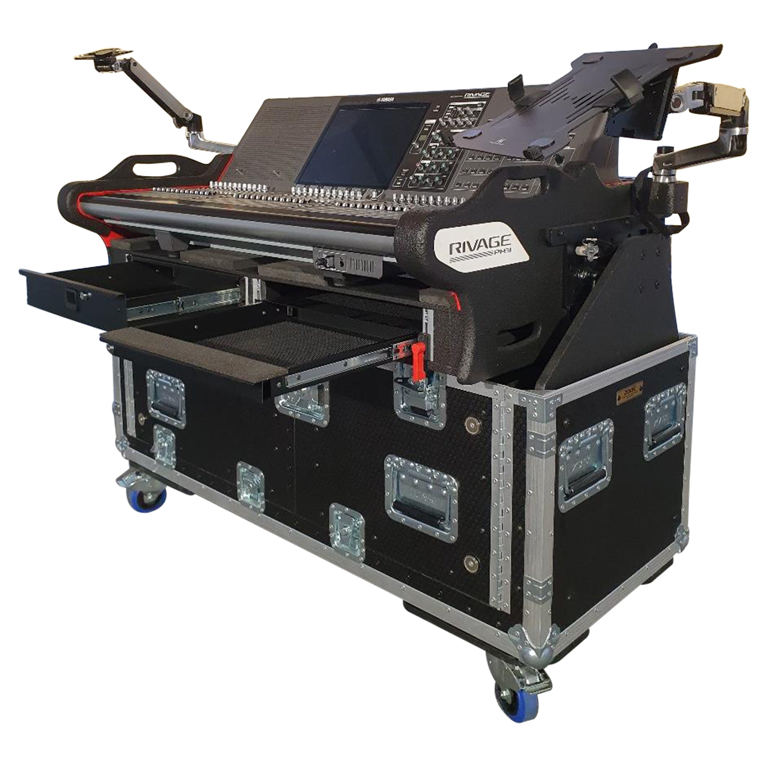 ProX Flip-Ready Easy Detachable Retracting Case With 2U for Yamaha PM3 RIVAGE Console by ZCase Custom Order