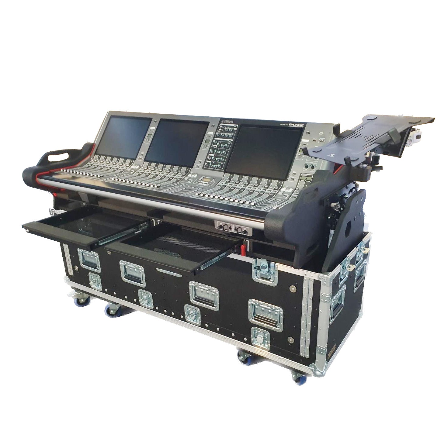 ProX Flip-Ready Easy Detachable Retracting Case With 2U for Yamaha CS-R5 PM5 RIVAGE Console by ZCase Custom Order