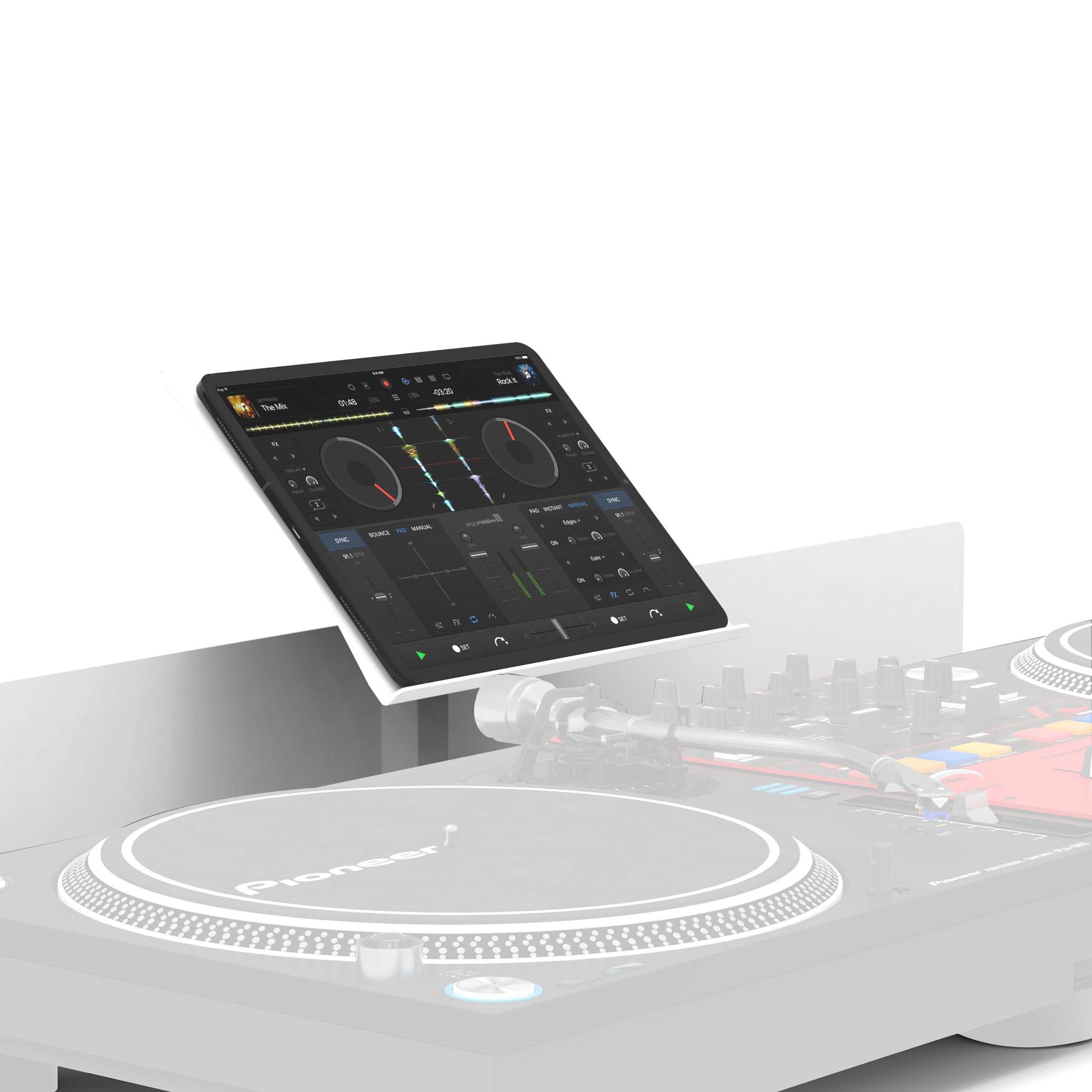 ProX White Universal Tablet Mounting Stand for B3 DJ Table Workstation by Humpter