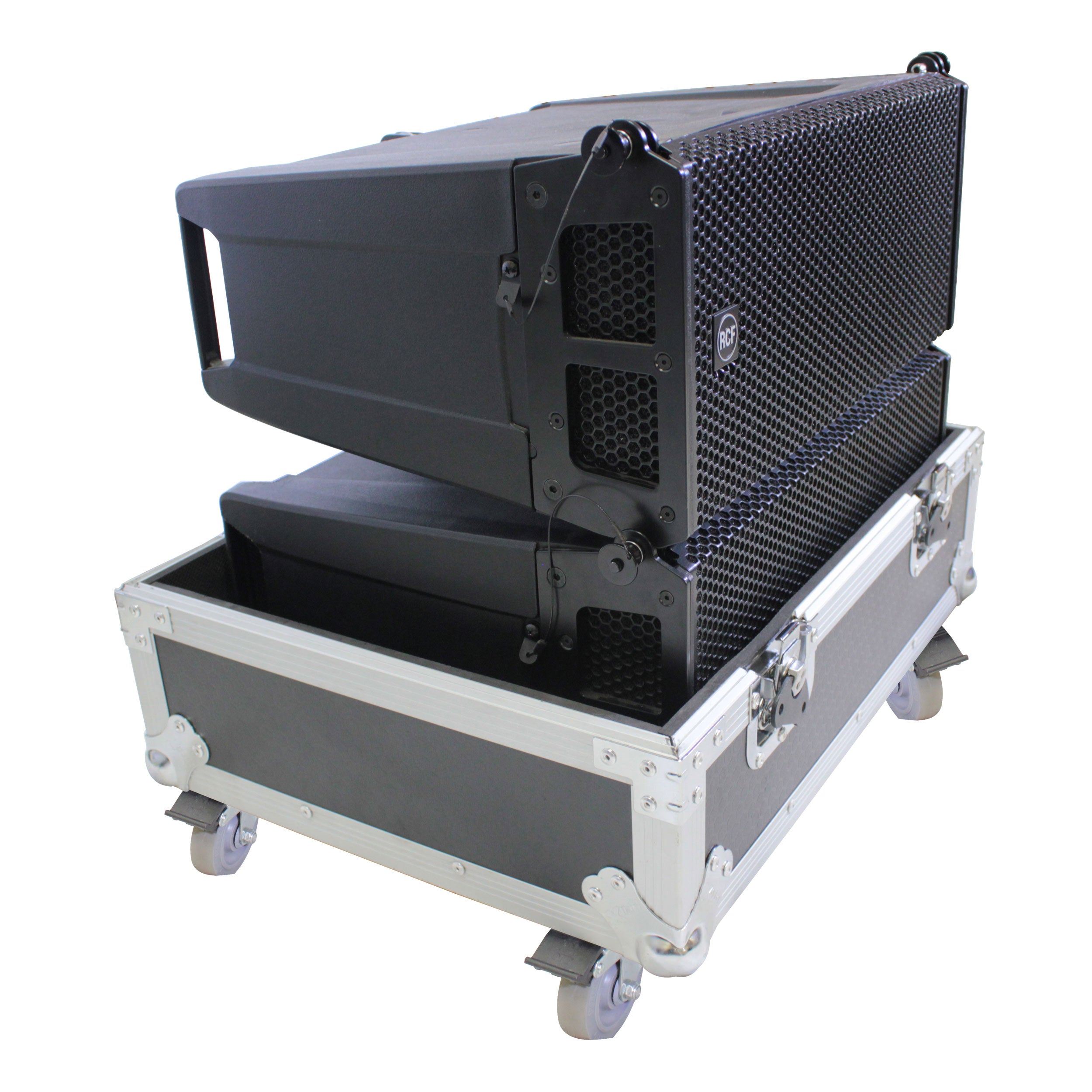 ProX Line Array Flight Case for 2 RCF HDL6-A HDL26-A Speakers W/Wheels