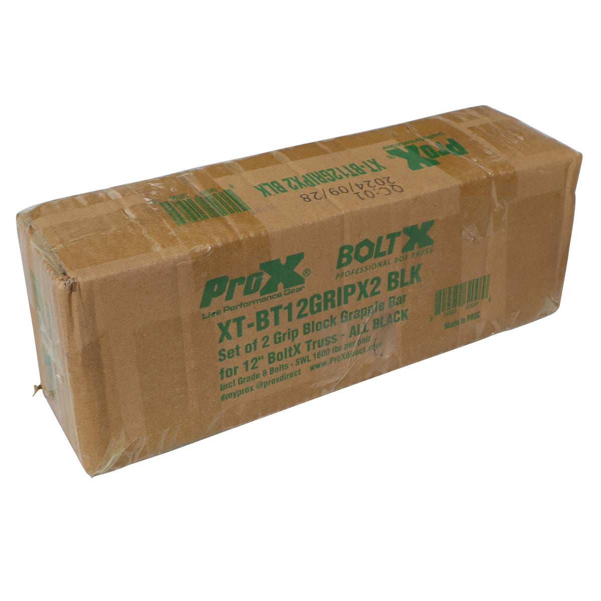 ProX Set of 2 Grip Block Grapple Bars for 12" BoltX Truss – Includes Grade 8 Bolts in Black.