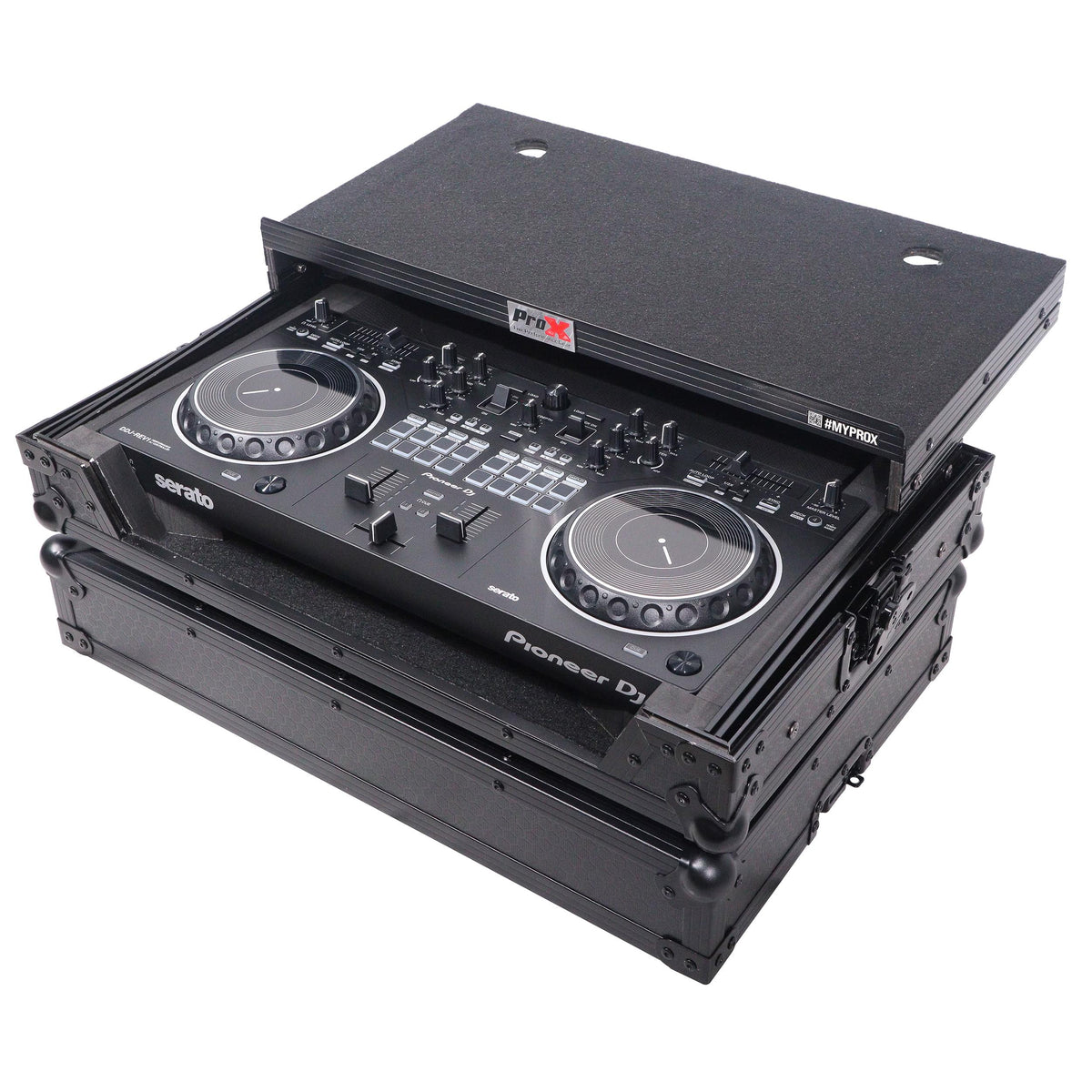 ProX ATA Flight Case For Pioneer DDJ-REV1 DJ Controller with Laptop Shelf - Black.