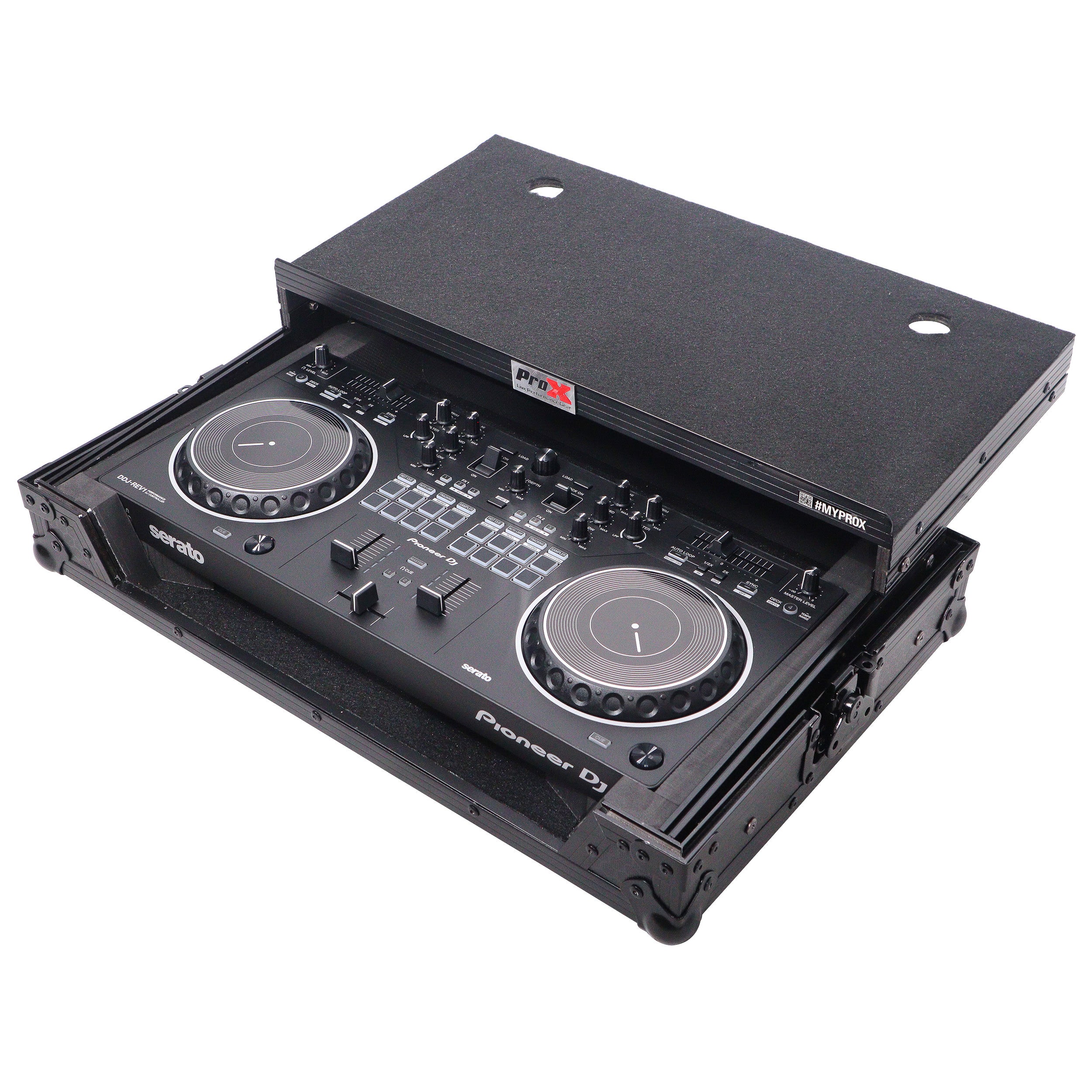 ProX ATA Flight Case For Pioneer DDJ-REV1 DJ Controller with Laptop Shelf - Black