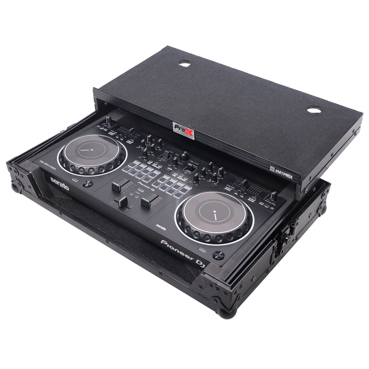 ProX ATA Flight Case For Pioneer DDJ-REV1 DJ Controller with Laptop Shelf - Black.