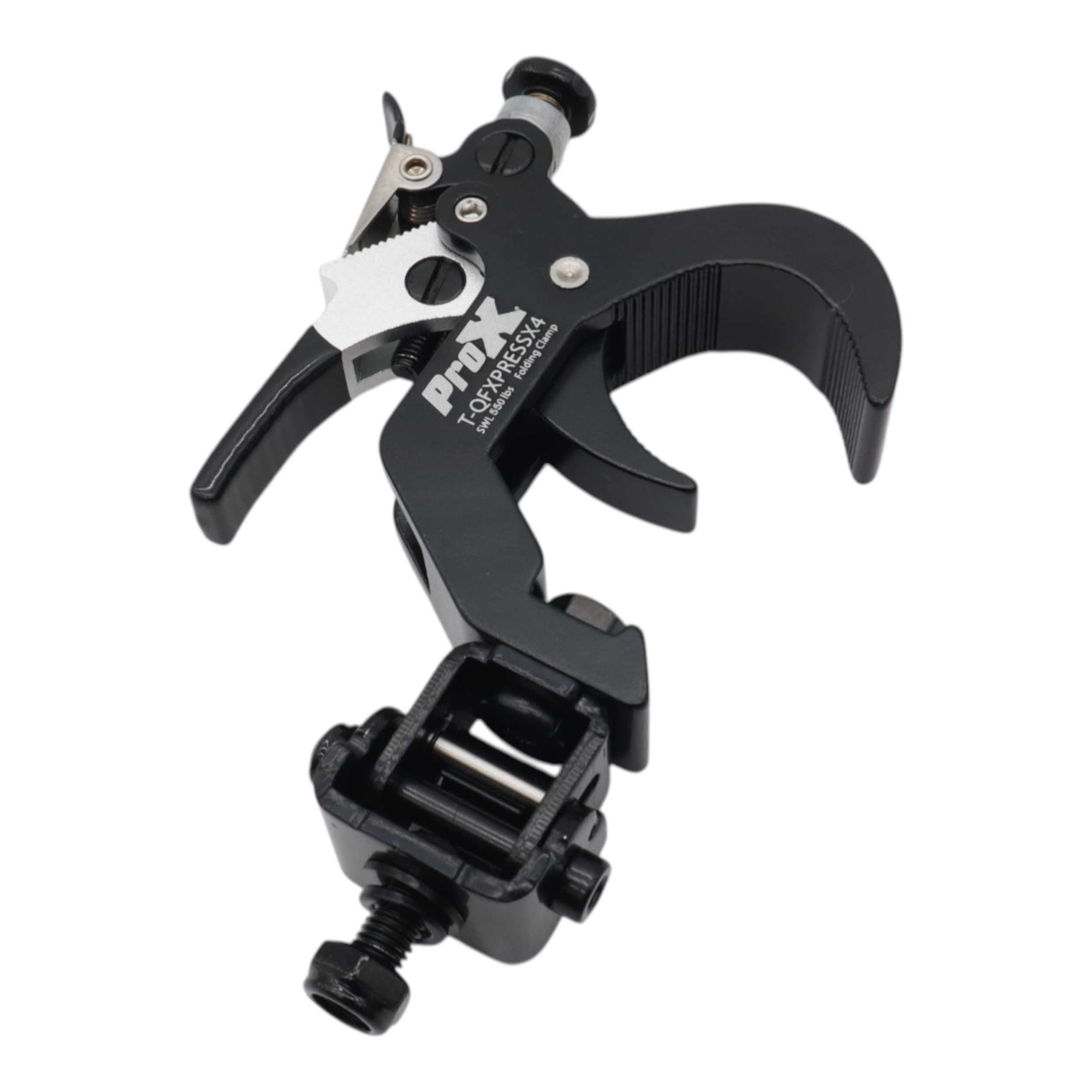 ProX 4 Quick 90º Folding XPress Trigger Truss Clamp Clamp Moving Head Adapters with Quick Press Trigger Truss 2 in. Black Finish