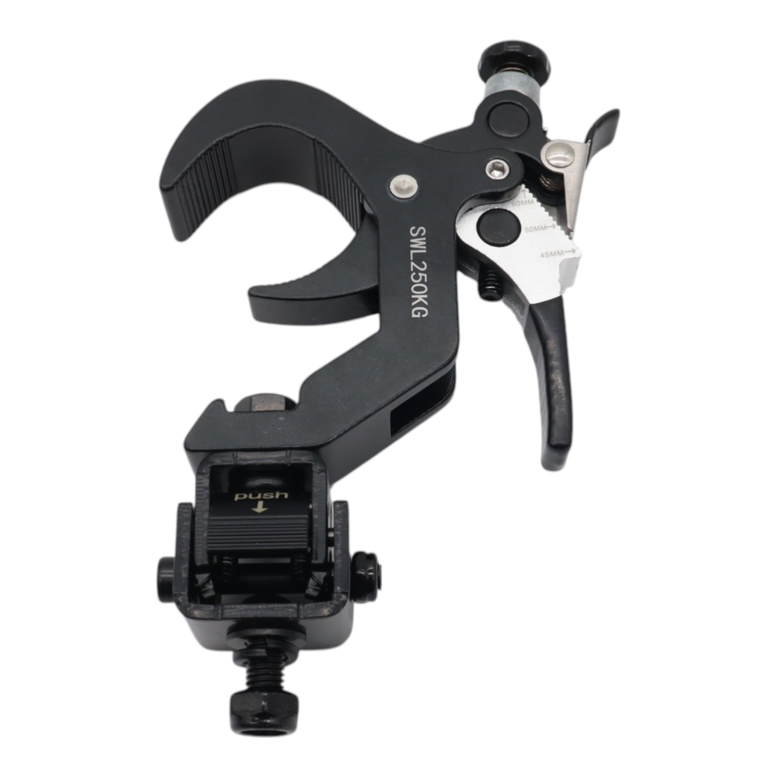 ProX 4 Quick 90º Folding XPress Trigger Truss Clamp Clamp Moving Head Adapters with Quick Press Trigger Truss 2 in. Black Finish