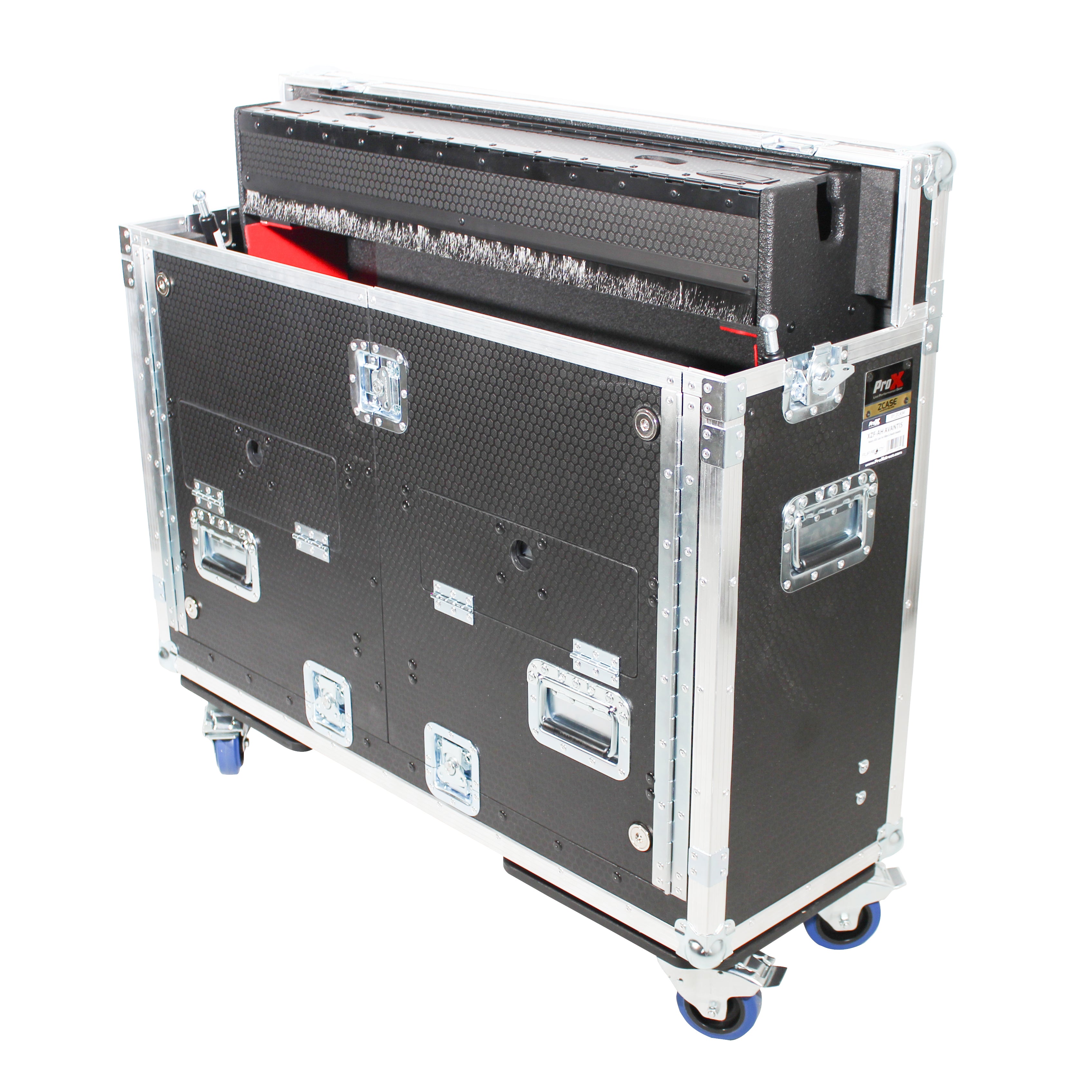 ProX Yamaha TF5 Flip-Ready Hydraulic Console Easy Retracting Lifting Flight Case and wheels incl Laptop Monitor Arm