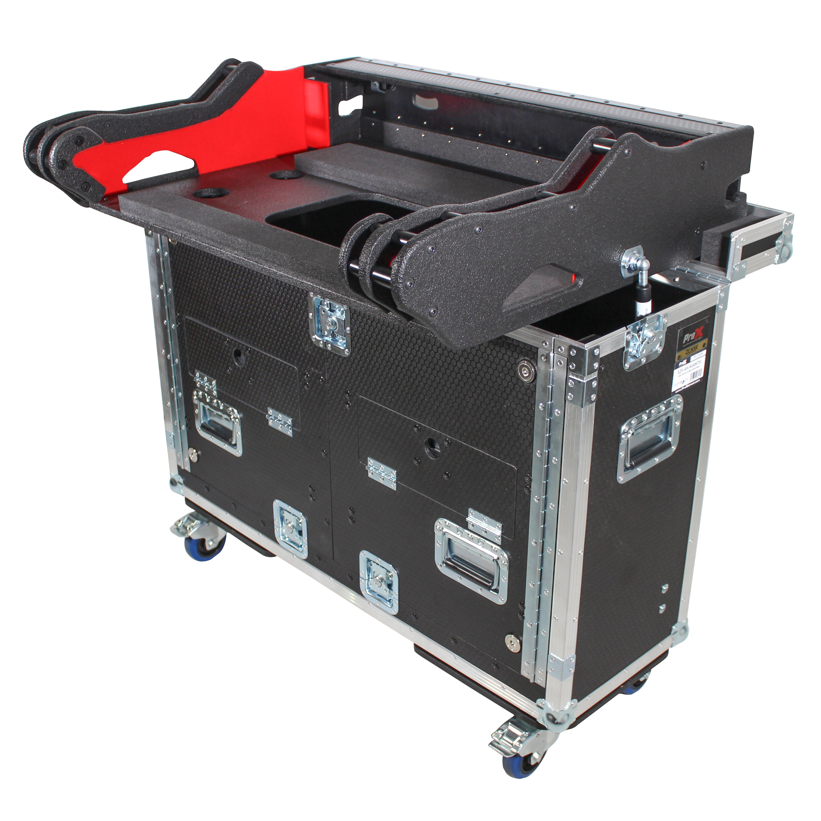 ProX ChamSys MagicQ MQ250 Flip-Ready Hydraulic Console Easy Retracting Lifting Flight Case with wheels