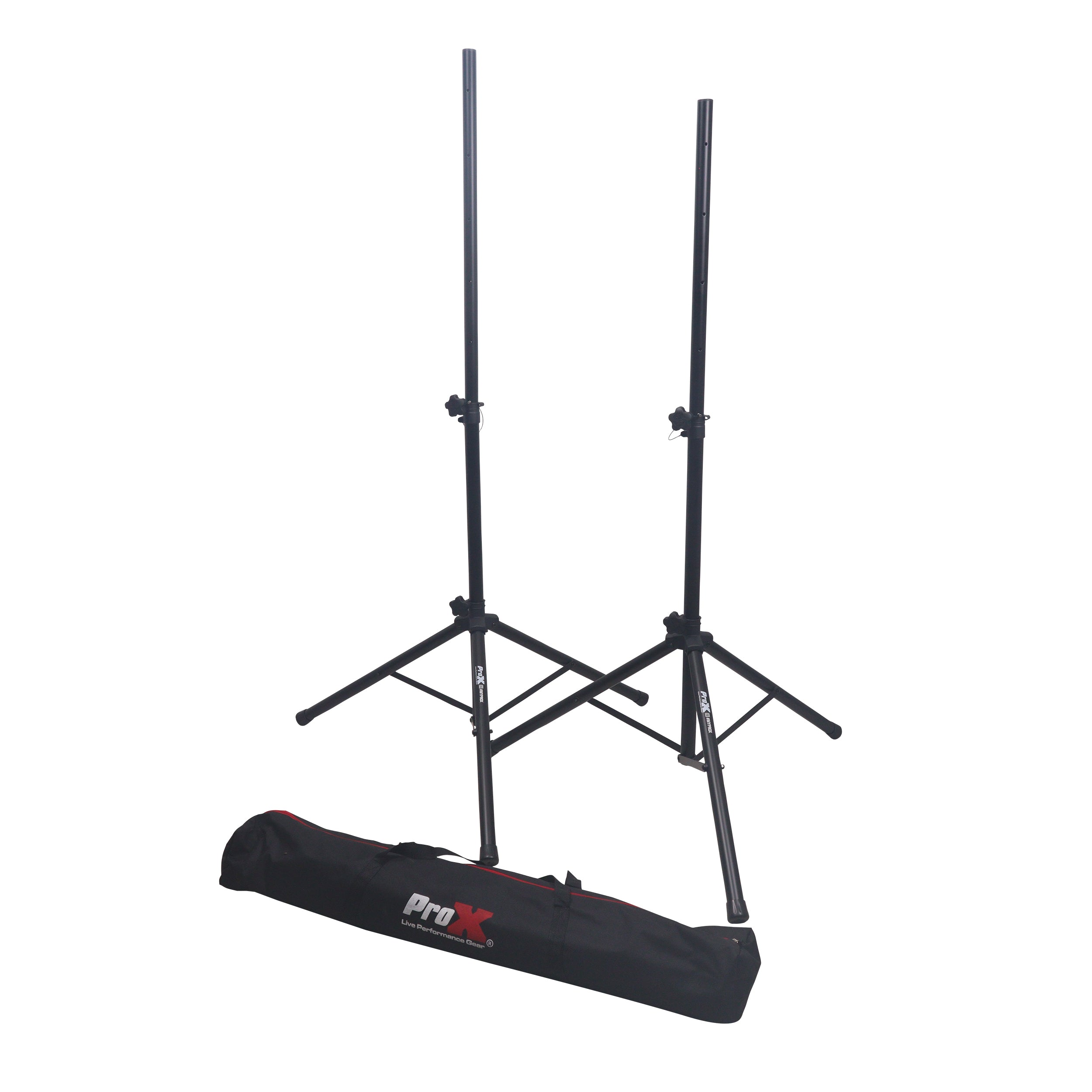 ProX Set of 2 Heavy Duty Speaker Tripod Stands 6 ft. (44"-72") W/Bag