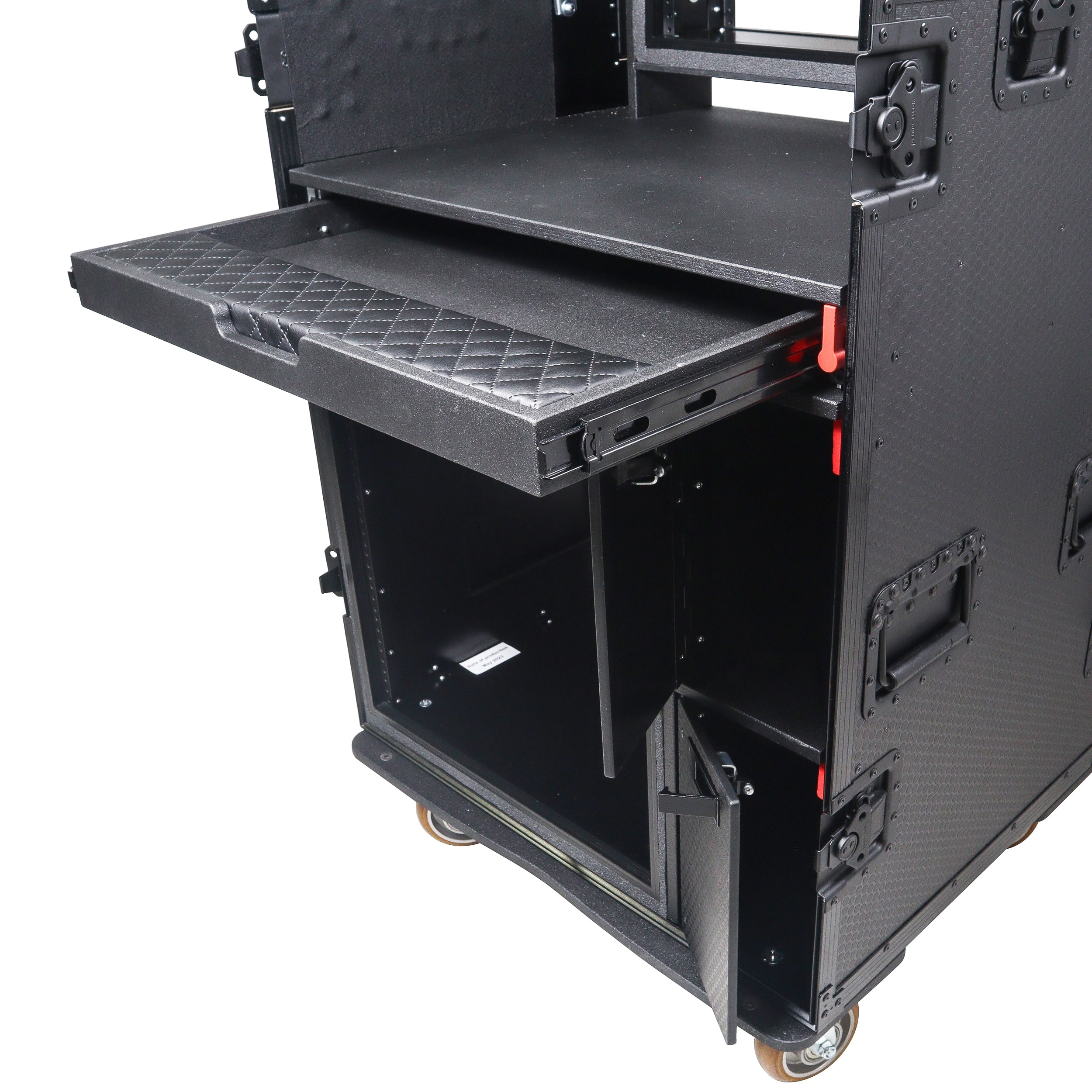 ProX Mobile AV Broadcasting Streaming Recording Studio Workstation Case with 4U Top 12U Bottom Black Finish