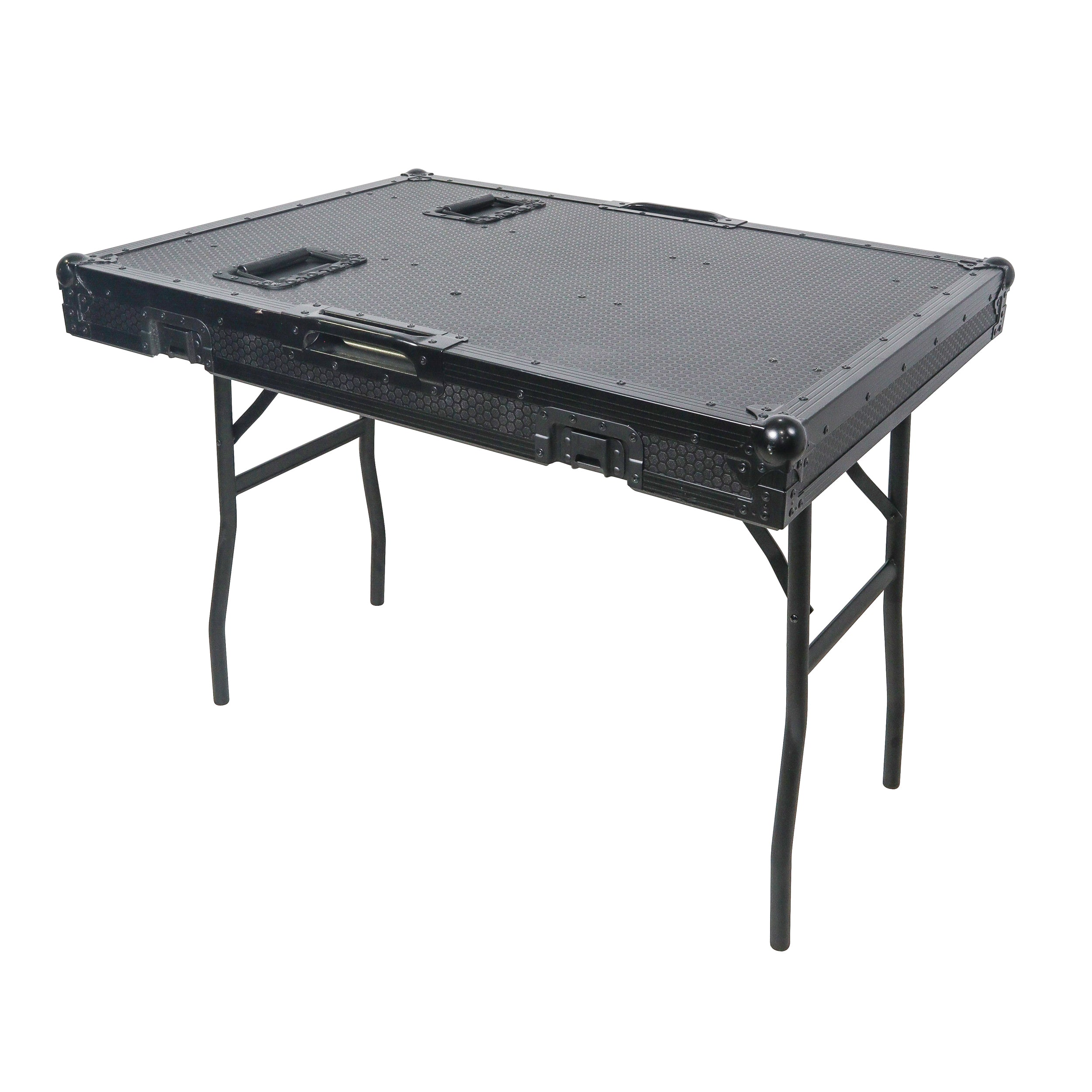 ProX Mobile AV Broadcasting Streaming Recording Studio Workstation Case with 4U Top 12U Bottom Black Finish