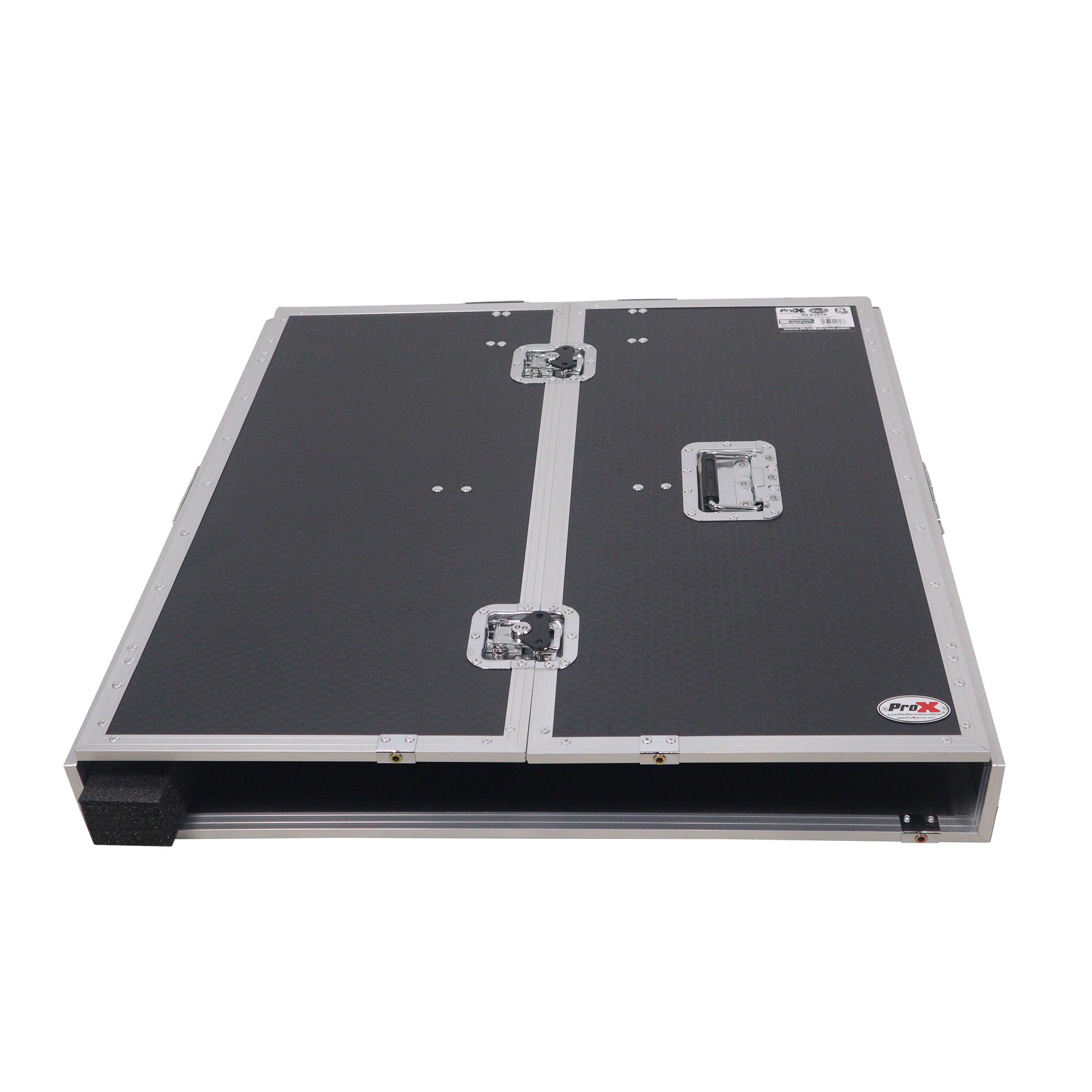 ProX Transformer Flight Case Style Folding DJ Table and Workstation with Smooth Rolling Wheels