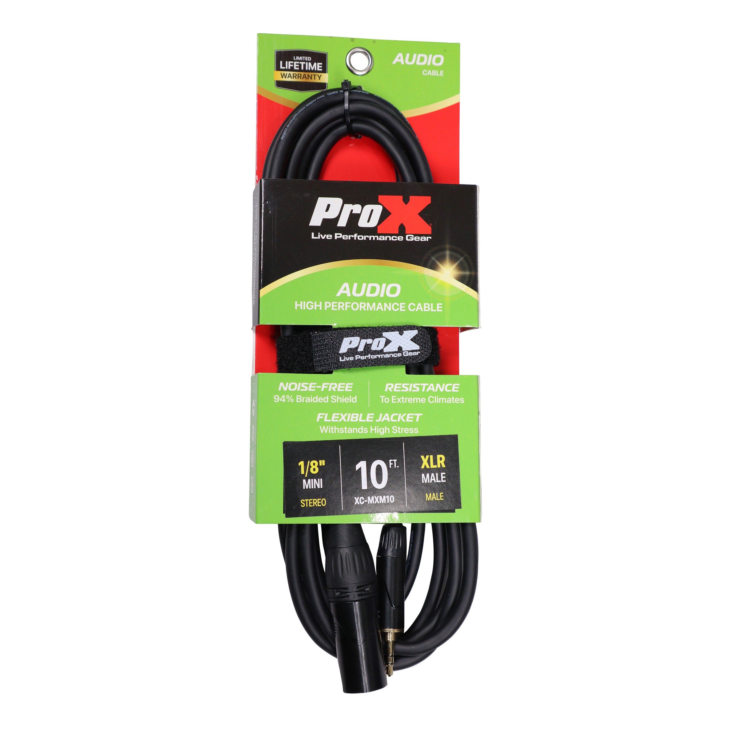 ProX 10 Ft. Unbalanced 1/8" (3.5mm) TRS-M Mini to XLR3-M High Performance Audio Cable