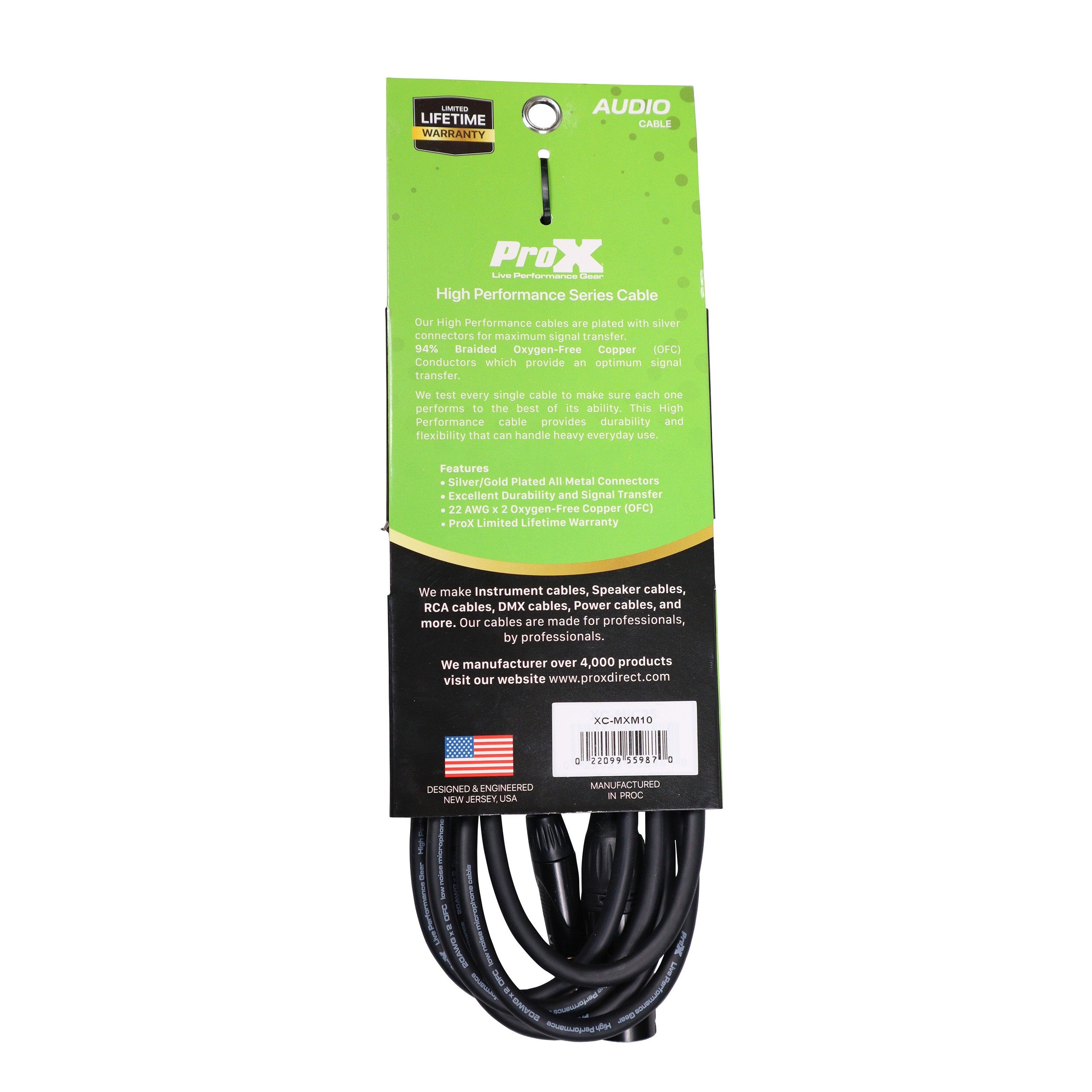 ProX 10 Ft. Unbalanced 1/8" (3.5mm) TRS-M Mini to XLR3-M High Performance Audio Cable