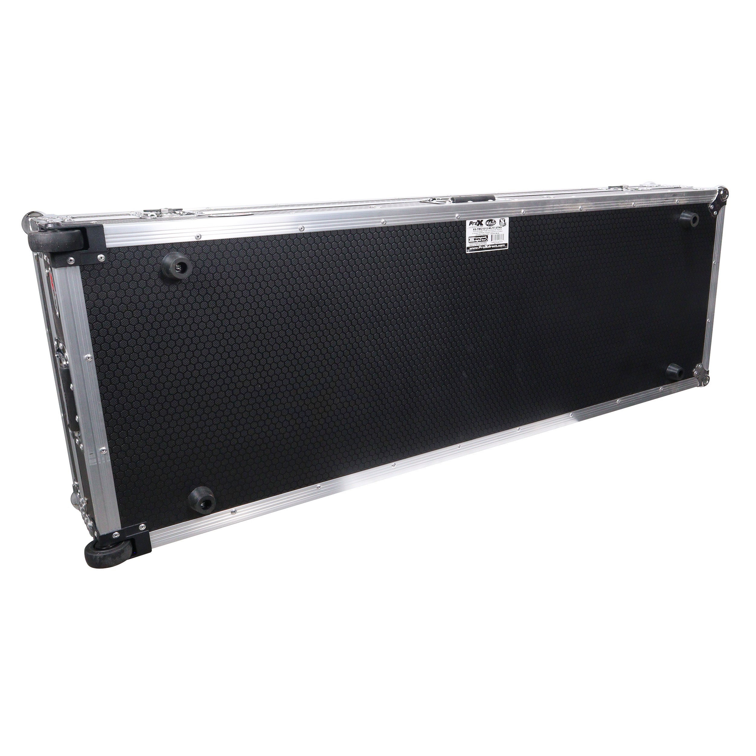 ProX DJ Coffin Flight Case for (2) 1200 Style Turntables 10-inch 12-inch Mixers with Sliding Laptop Shelf and