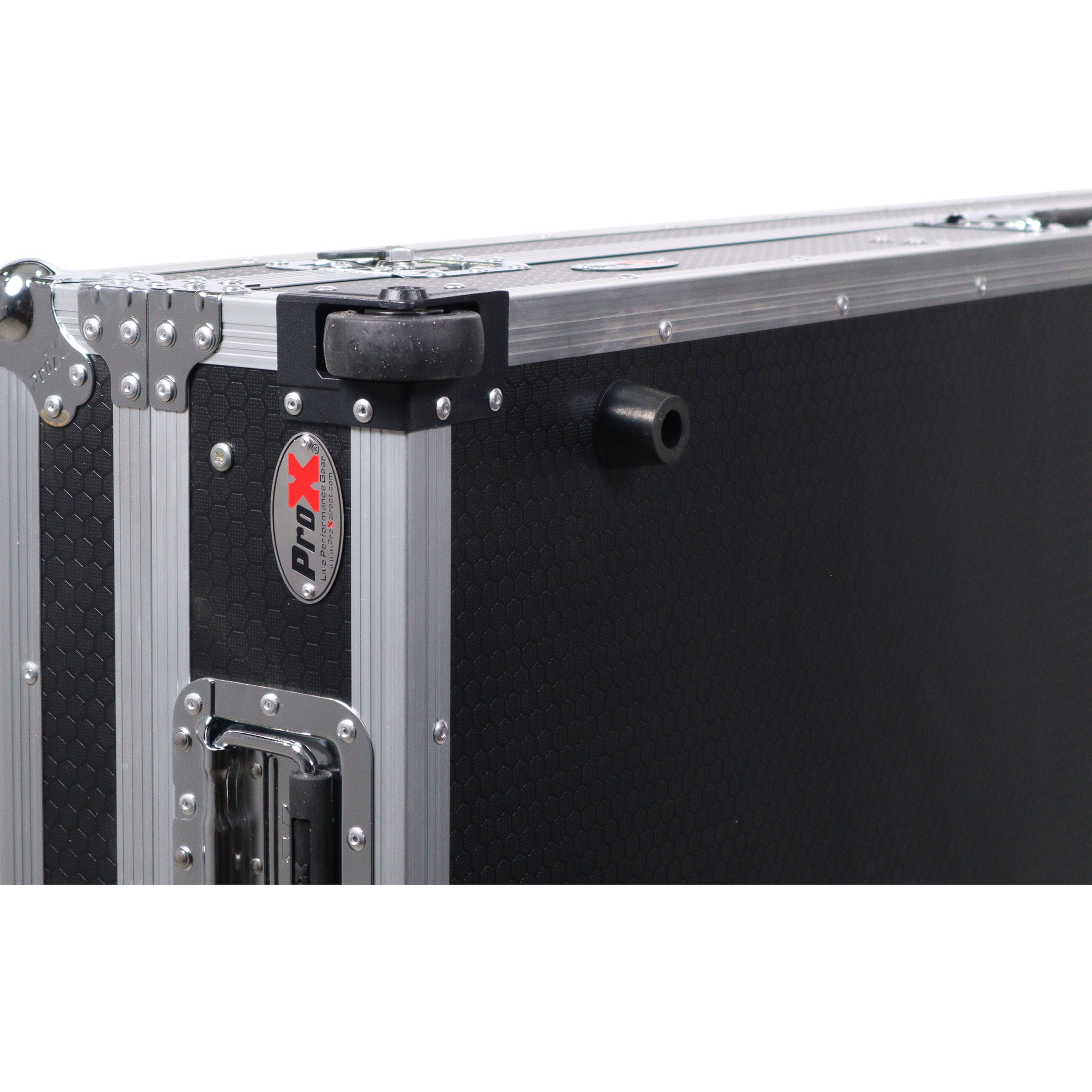 ProX DJ Coffin Flight Case for (2) 1200 Style Turntables 10-inch 12-inch Mixers with Sliding Laptop Shelf and