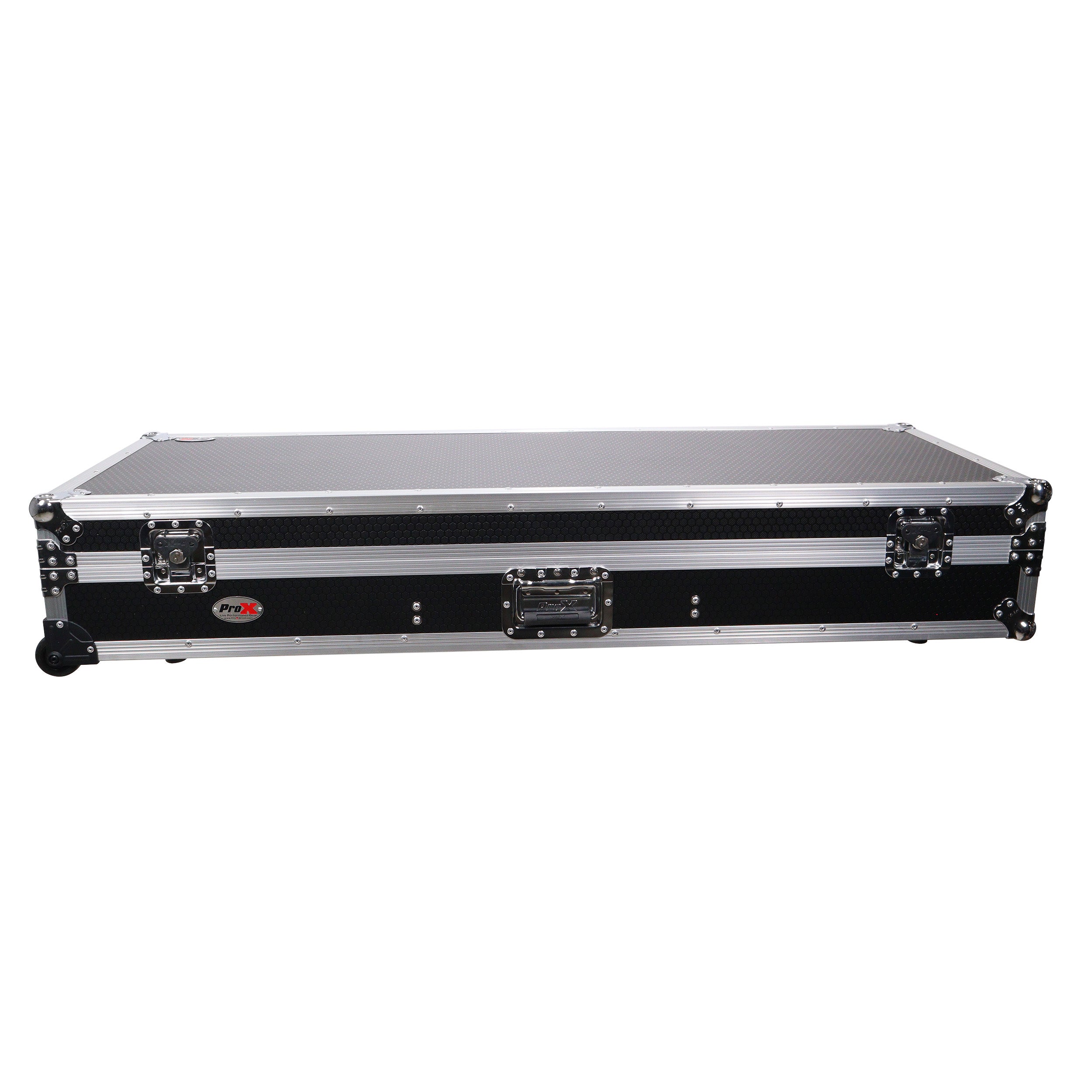 ProX DJ Coffin Flight Case for (2) 1200 Style Turntables 10-inch 12-inch Mixers with Sliding Laptop Shelf and