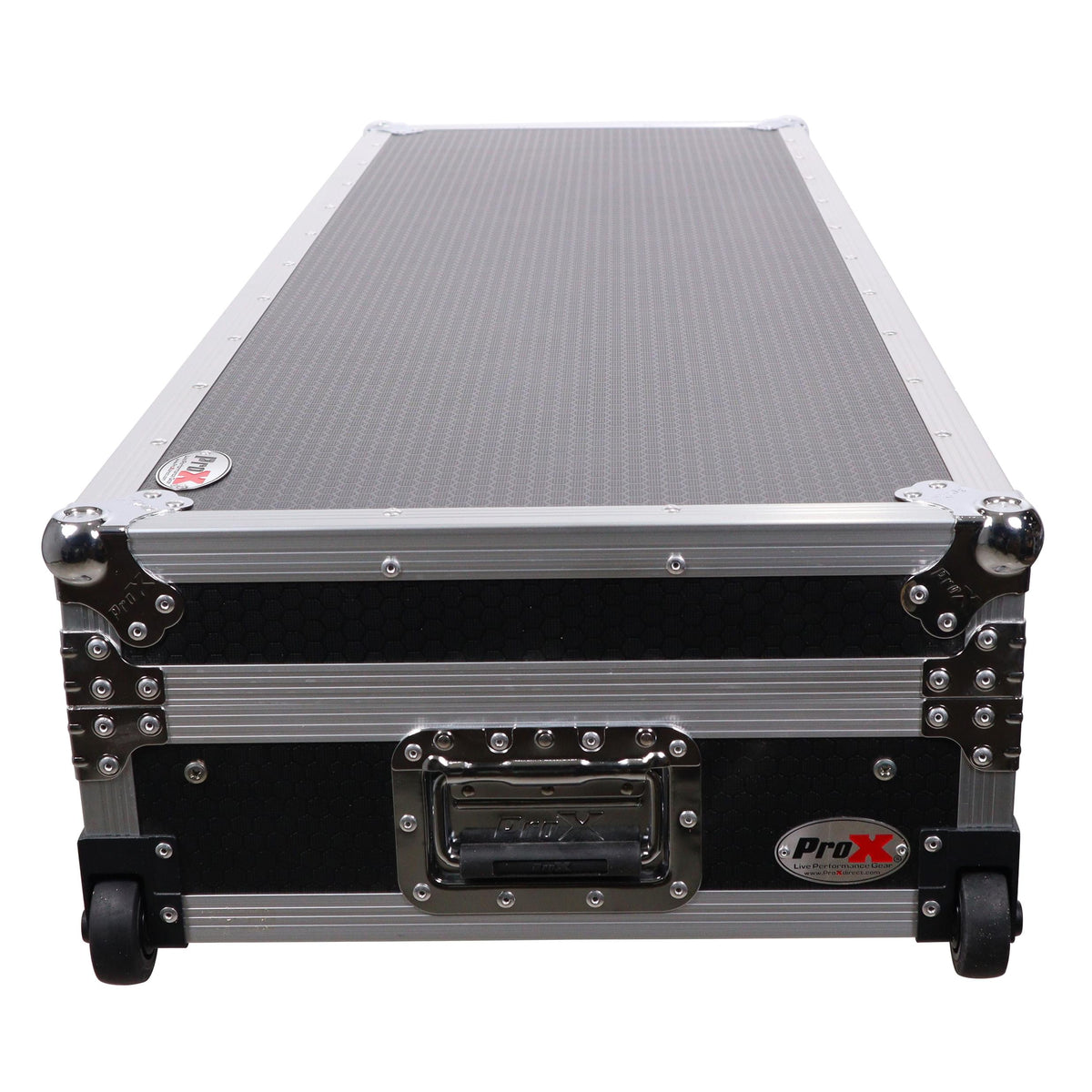 ProX DJ Coffin Flight Case for (2) 1200 Style Turntables 10-inch 12-inch Mixers with Sliding Laptop Shelf and.