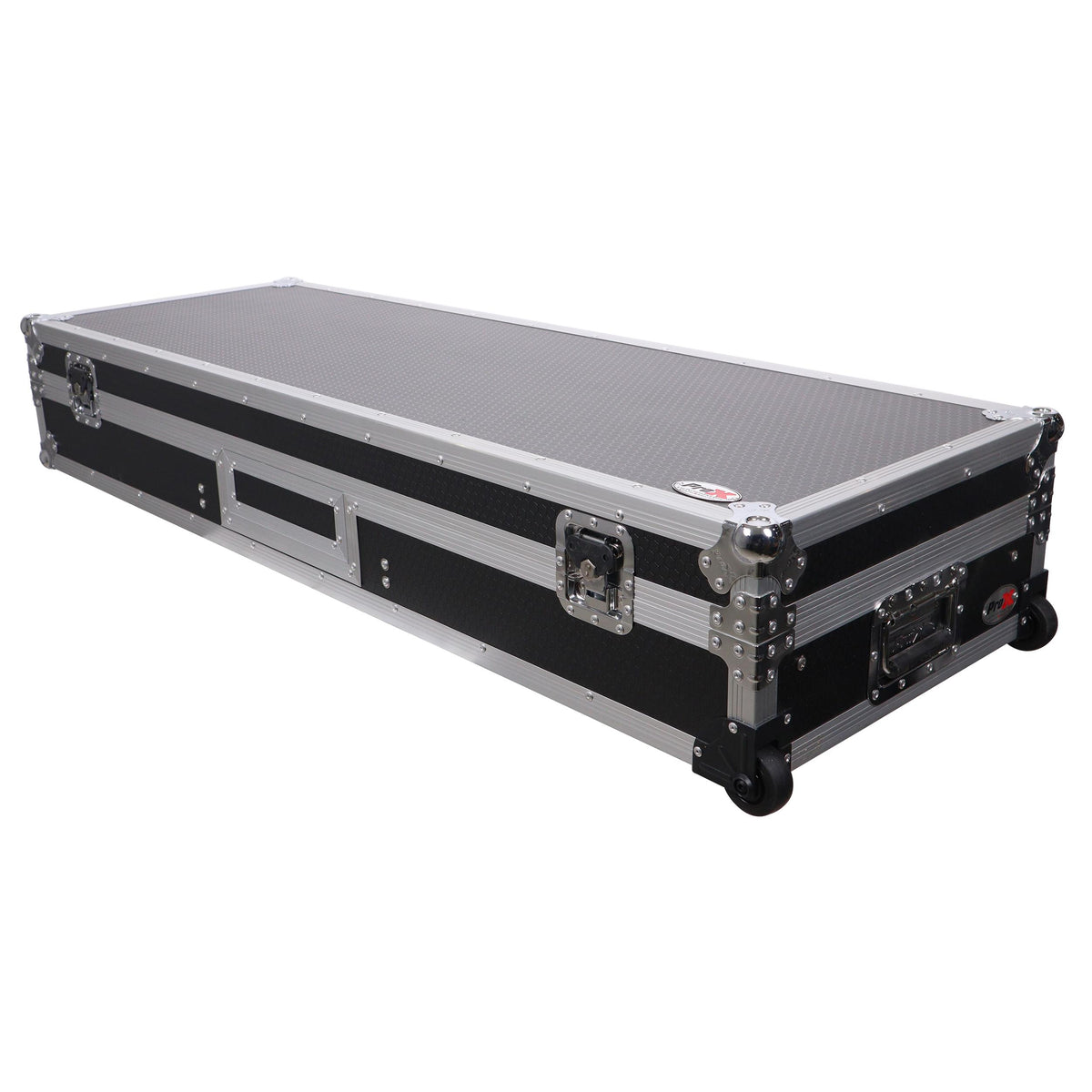 ProX DJ Coffin Flight Case for (2) 1200 Style Turntables 10-inch 12-inch Mixers with Sliding Laptop Shelf and.