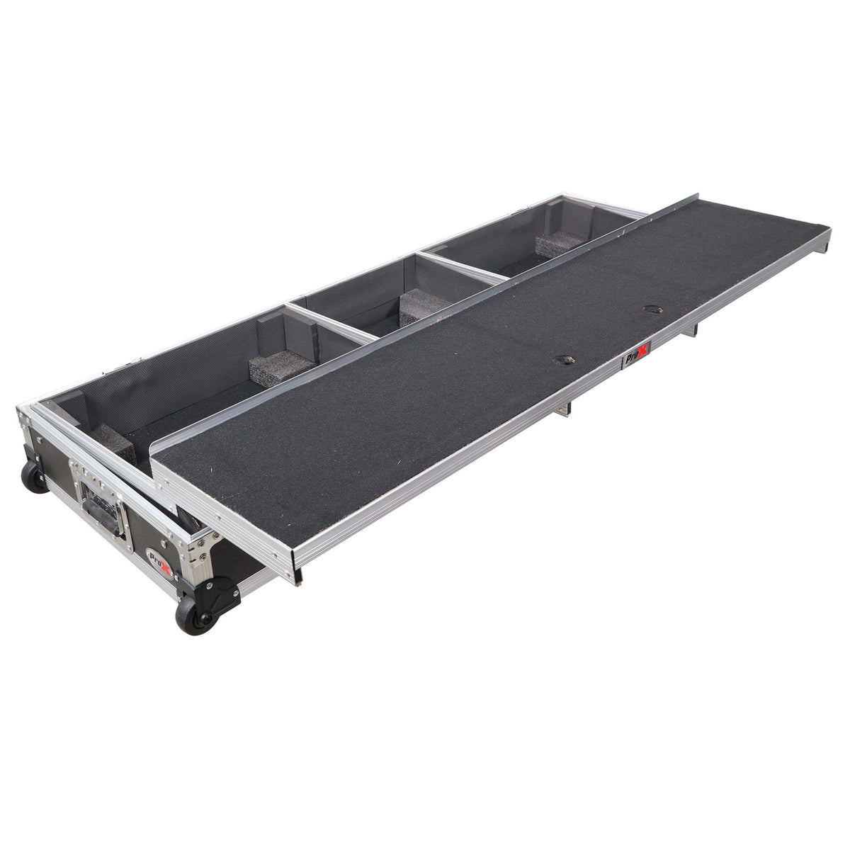 ProX DJ Coffin Flight Case for (2) 1200 Style Turntables 10-inch 12-inch Mixers with Sliding Laptop Shelf and.
