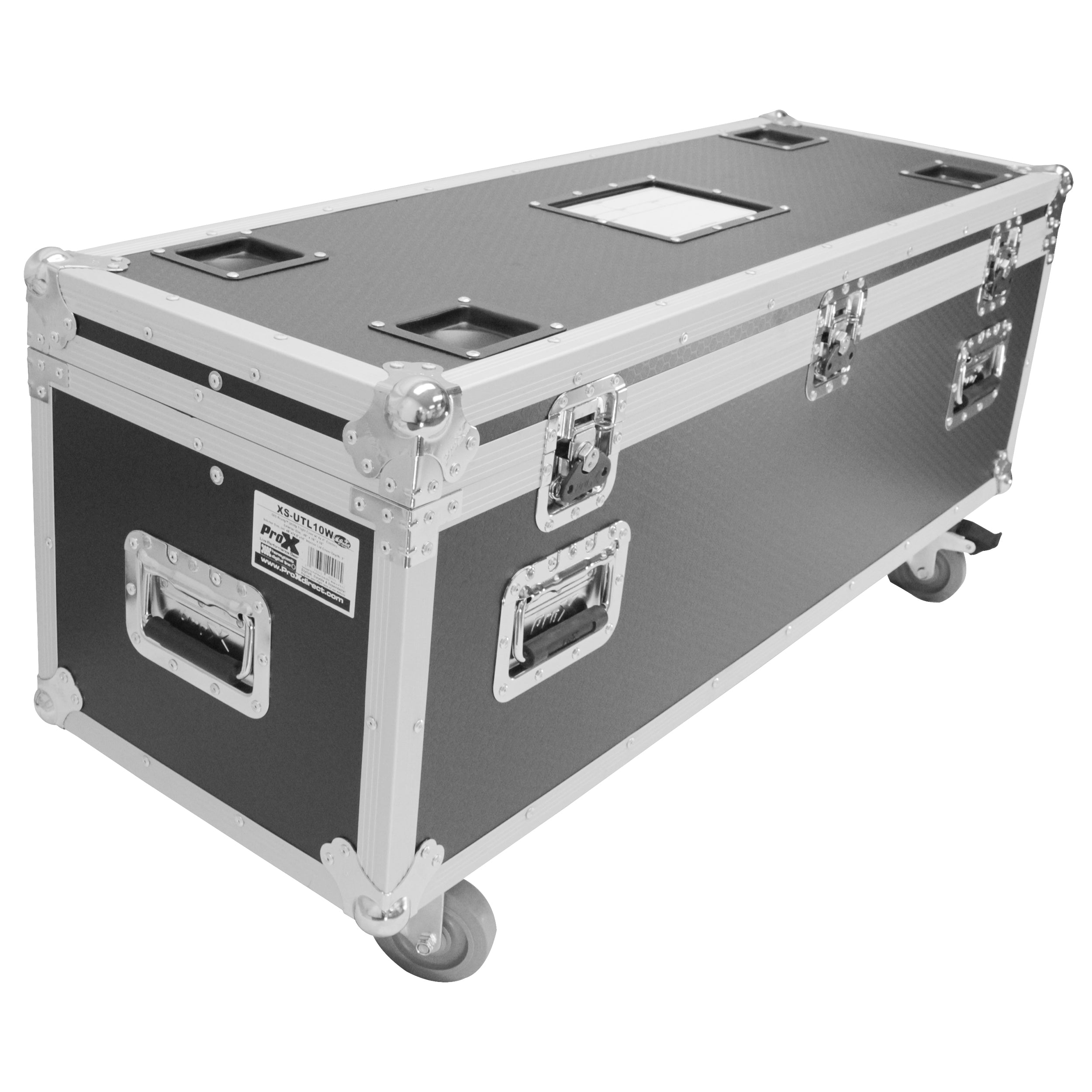ProX ATA Utility Flight Travel Heavy-Duty Storage Road Case with 4" in casters – 47.5"x16"x16" Exterior