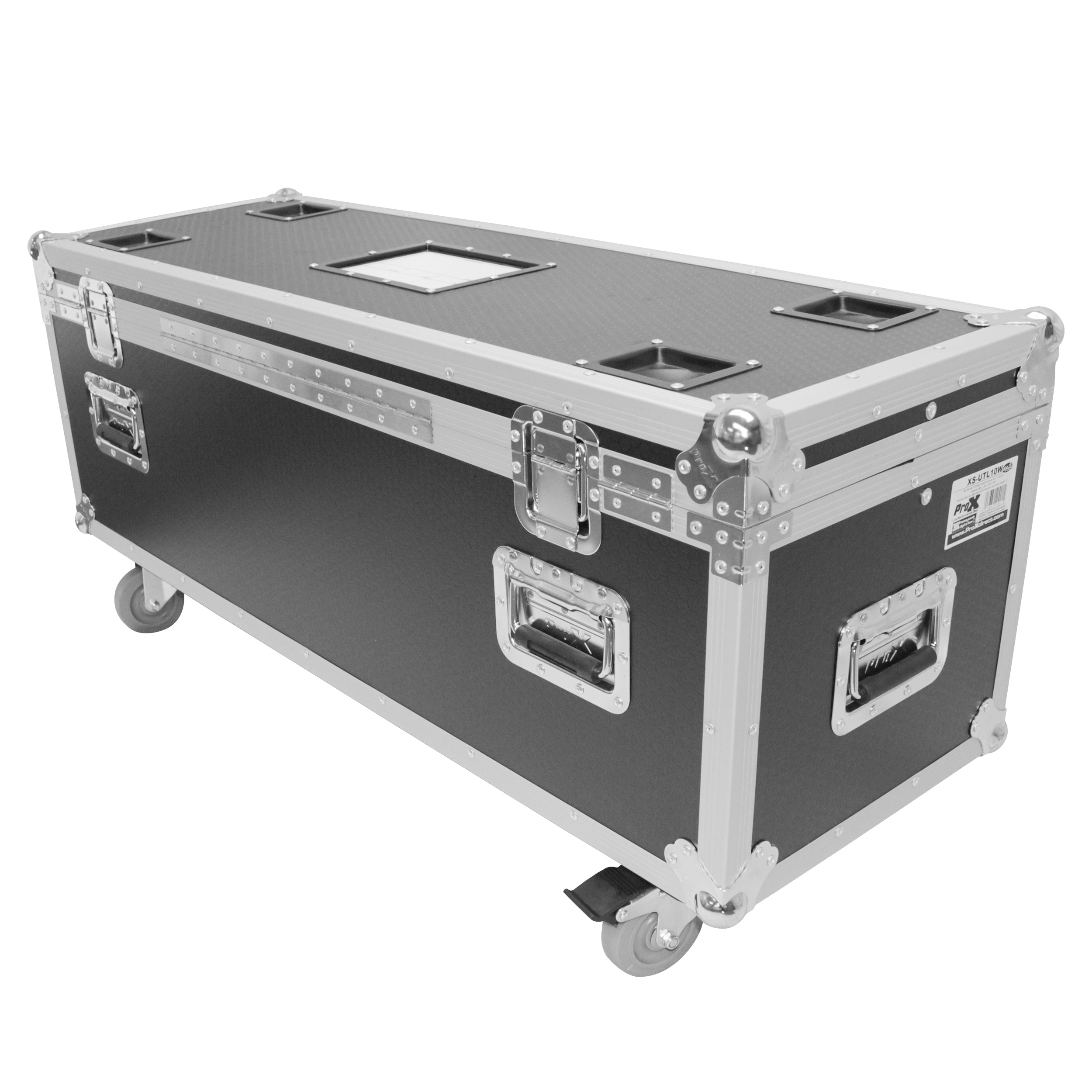 ProX ATA Utility Flight Travel Heavy-Duty Storage Road Case with 4" in casters – 47.5"x16"x16" Exterior