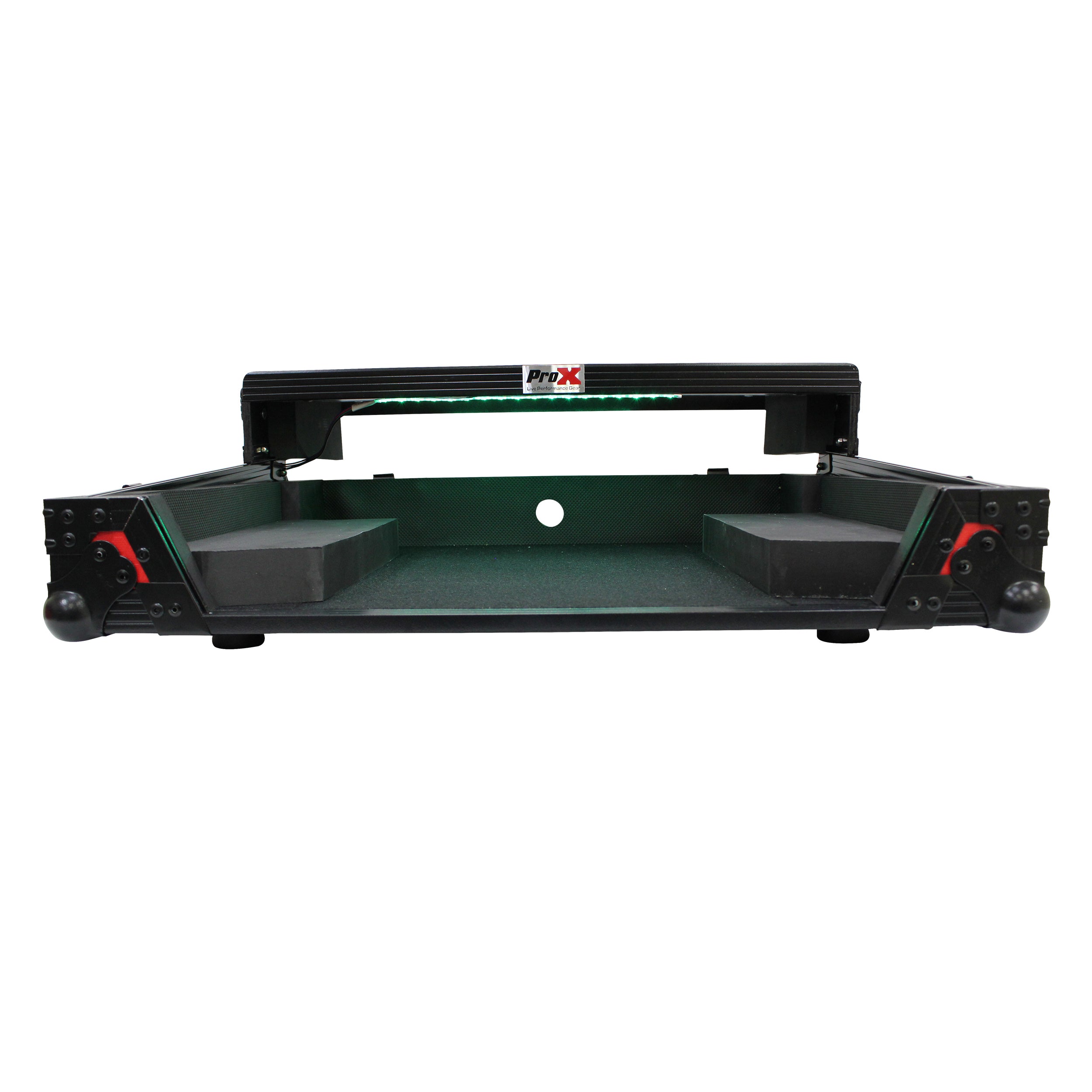 ProX ATA Flight Case For Pioneer DDJ-SR2 DJ Controller with Laptop Shelf and LED - Black Red