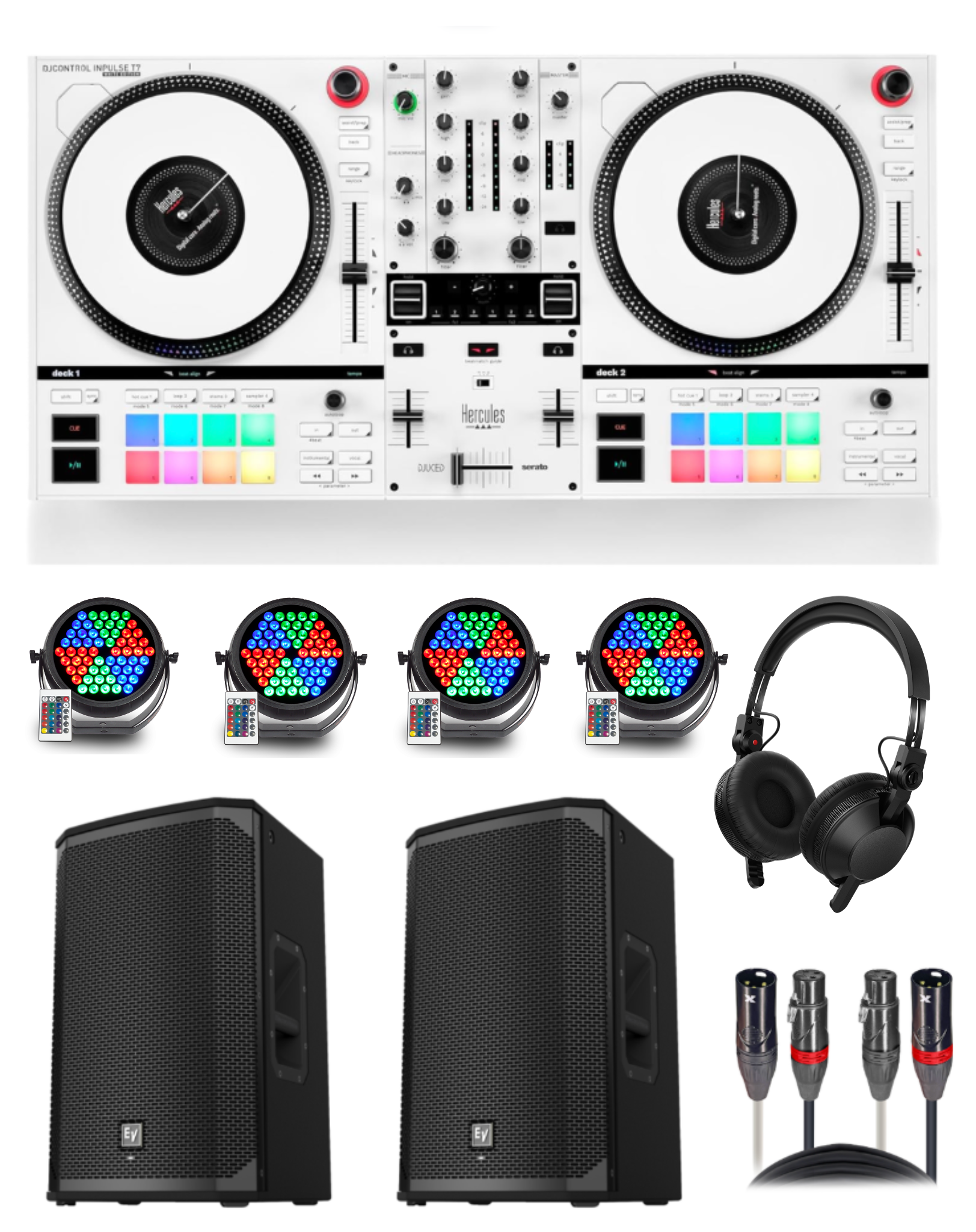 Controlador Hercules DJ Inpulse T7 (Blanco) Paquete "Party Rocker"