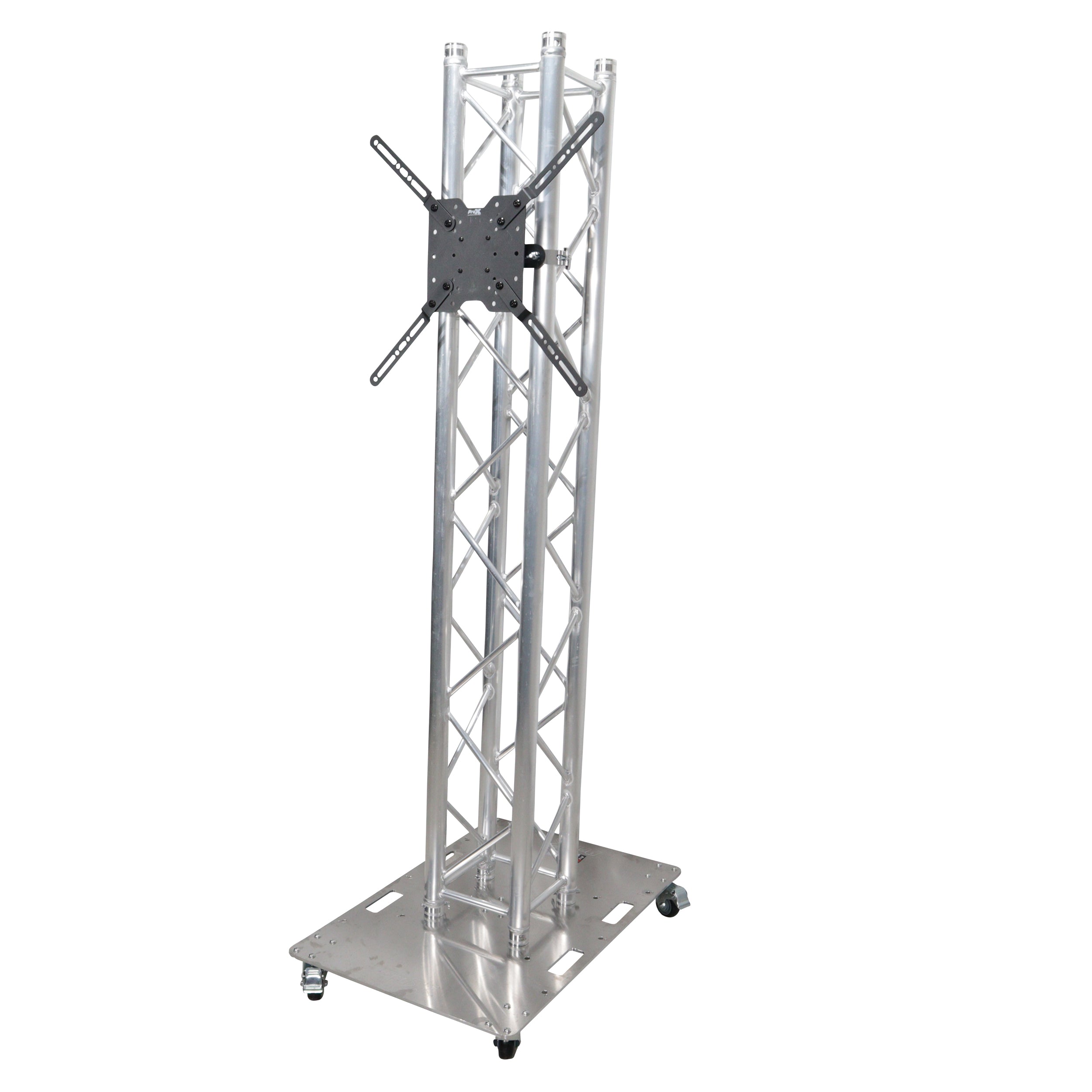 ProX Totem Package - 2 meter 6.56 Ft with 24x30" Base Plate on wheels and TV Braket hold up to 80" TV