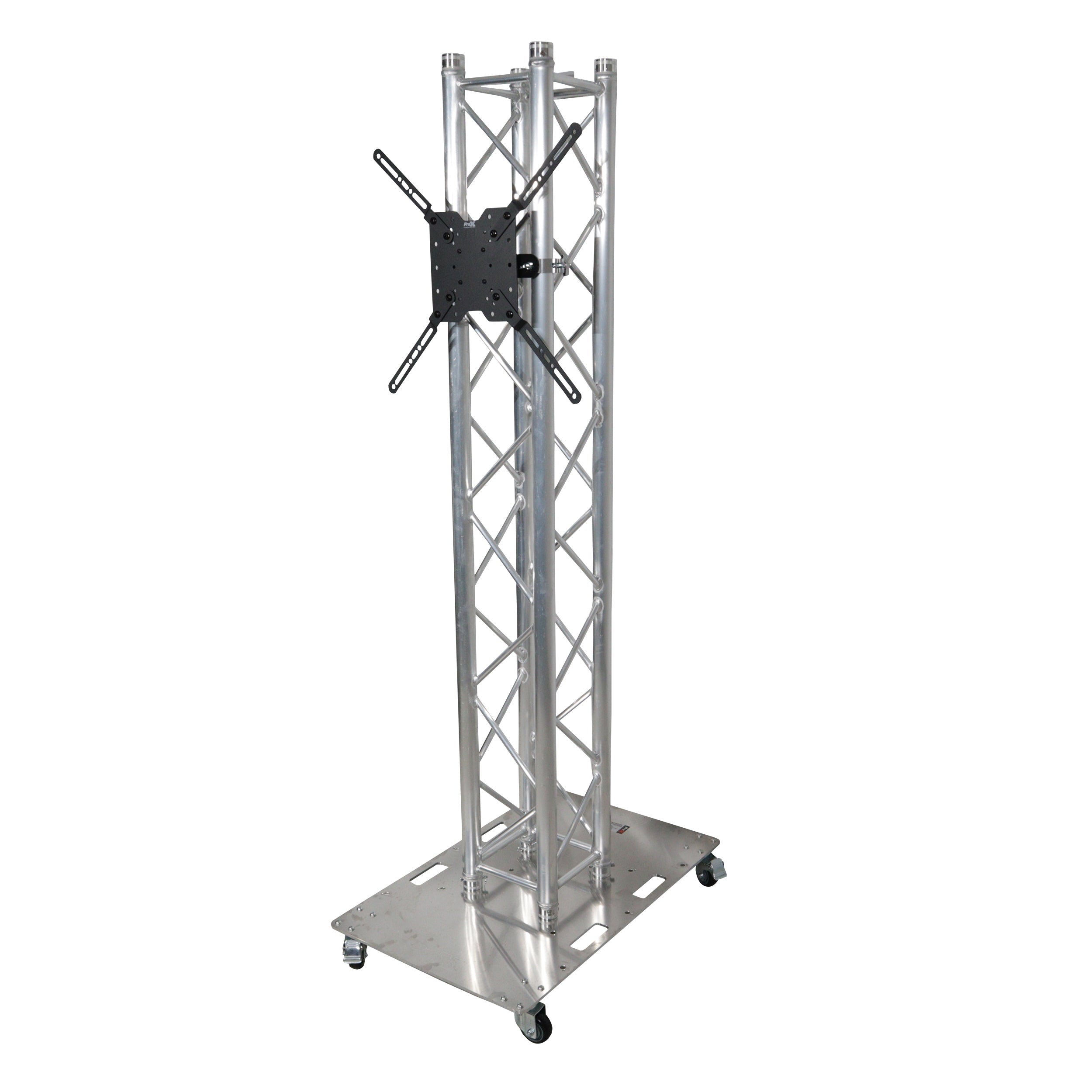 ProX Totem Package - 2 meter 6.56 Ft with 24x30" Base Plate on wheels and TV Braket hold up to 80" TV