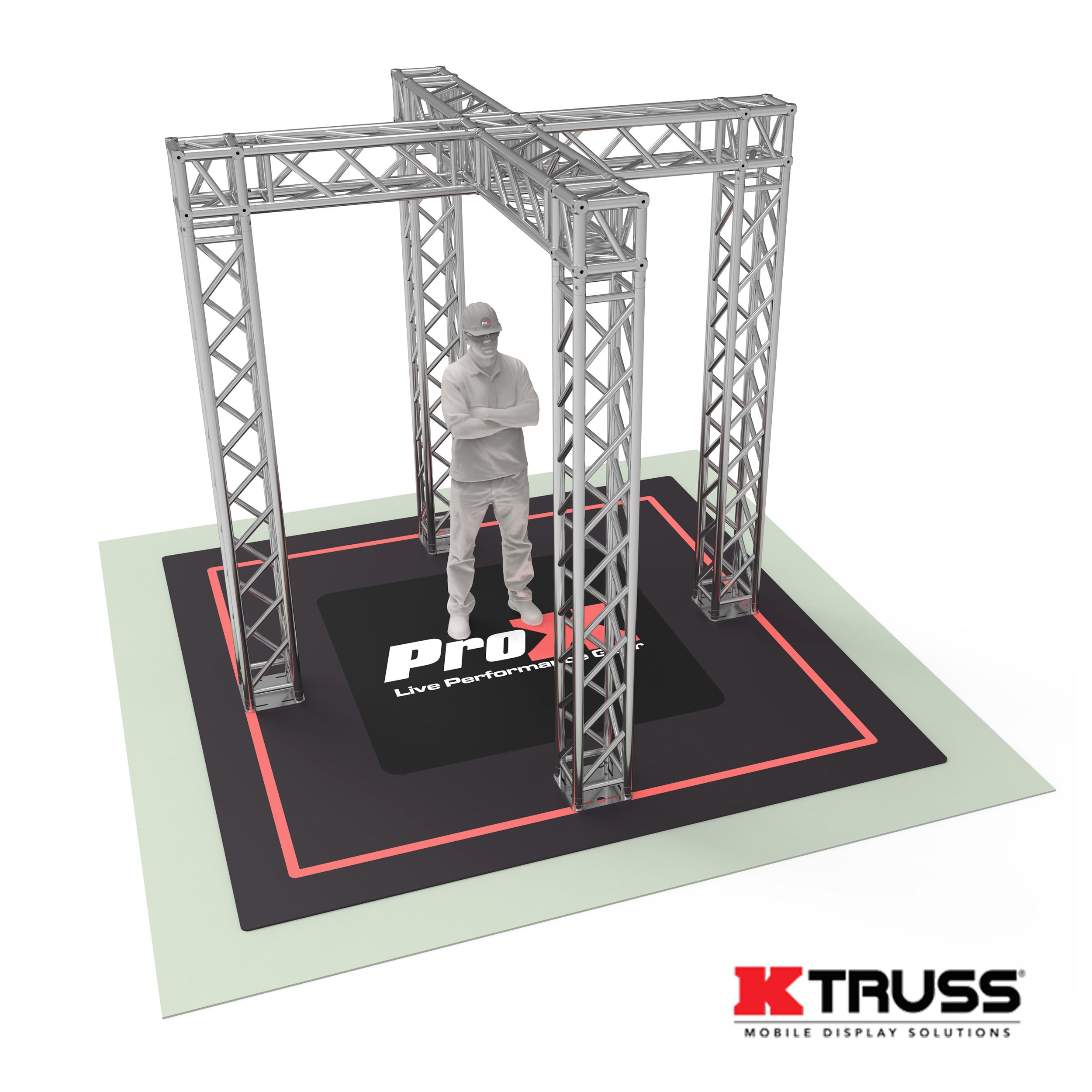 ProX Tradeshow Booth 9.42 W X 9.42 L X 9.20 FT H with X Shape Design in center - K SERIES Light Duty