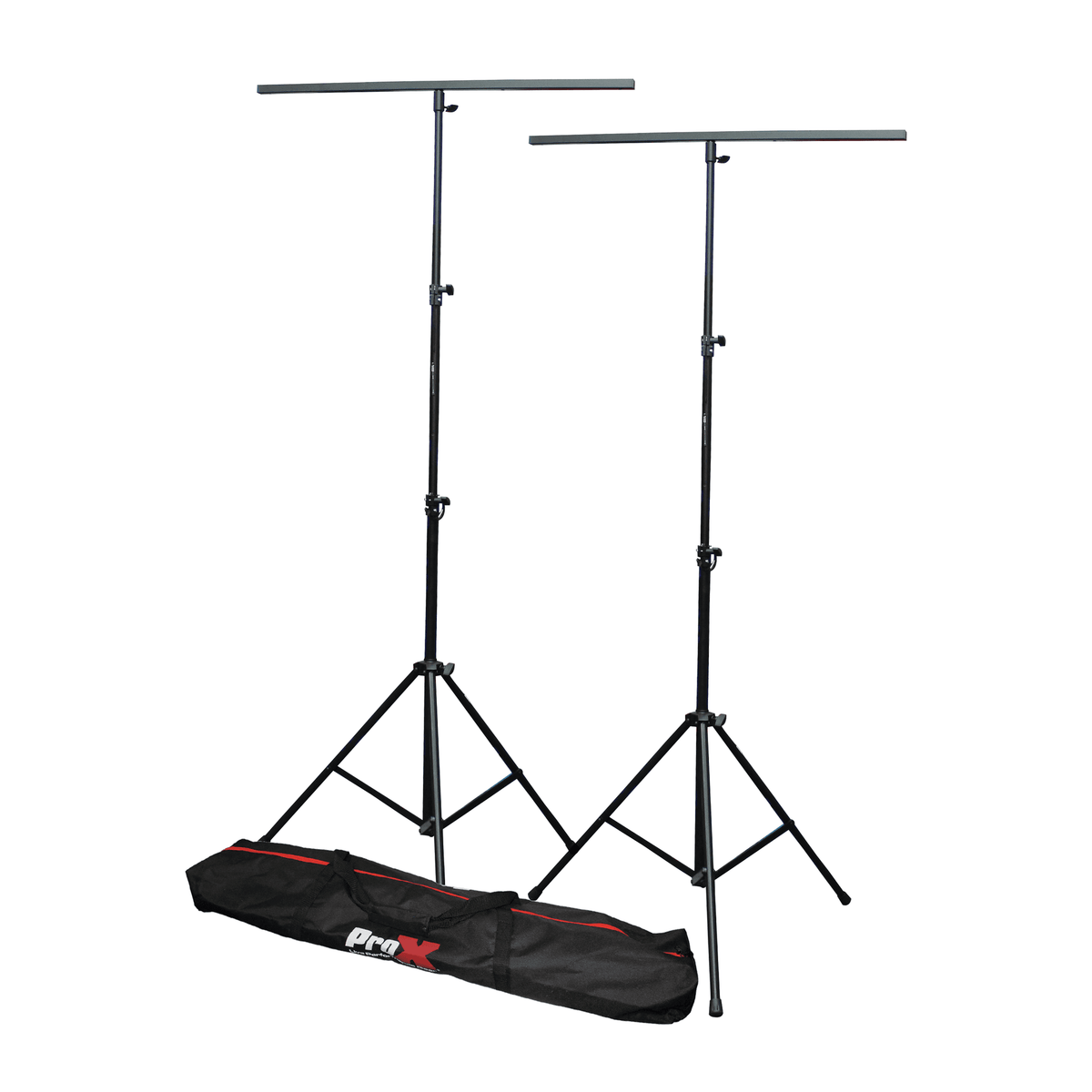 ProX Set of (2) 9 Ft. Lighting Stand Package with T-Bars and Carrying Bag.