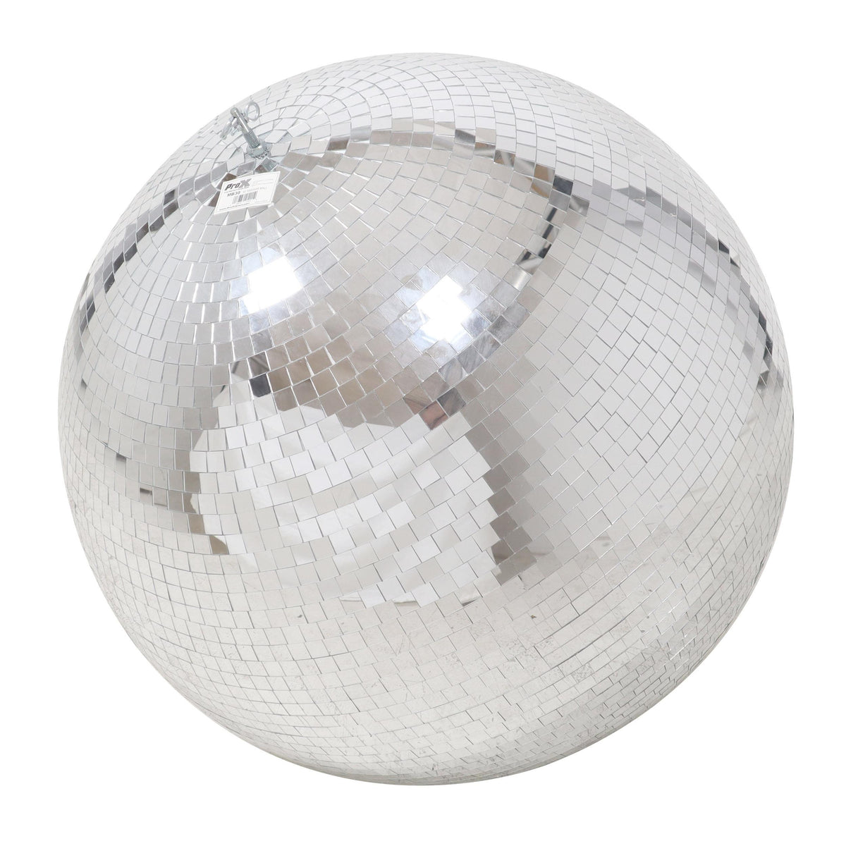 ProX 30" Mirror Disco Ball with 3/4" Glass Tiles | Bright Silver Reflective DJ Sphere with Hanging Ring.