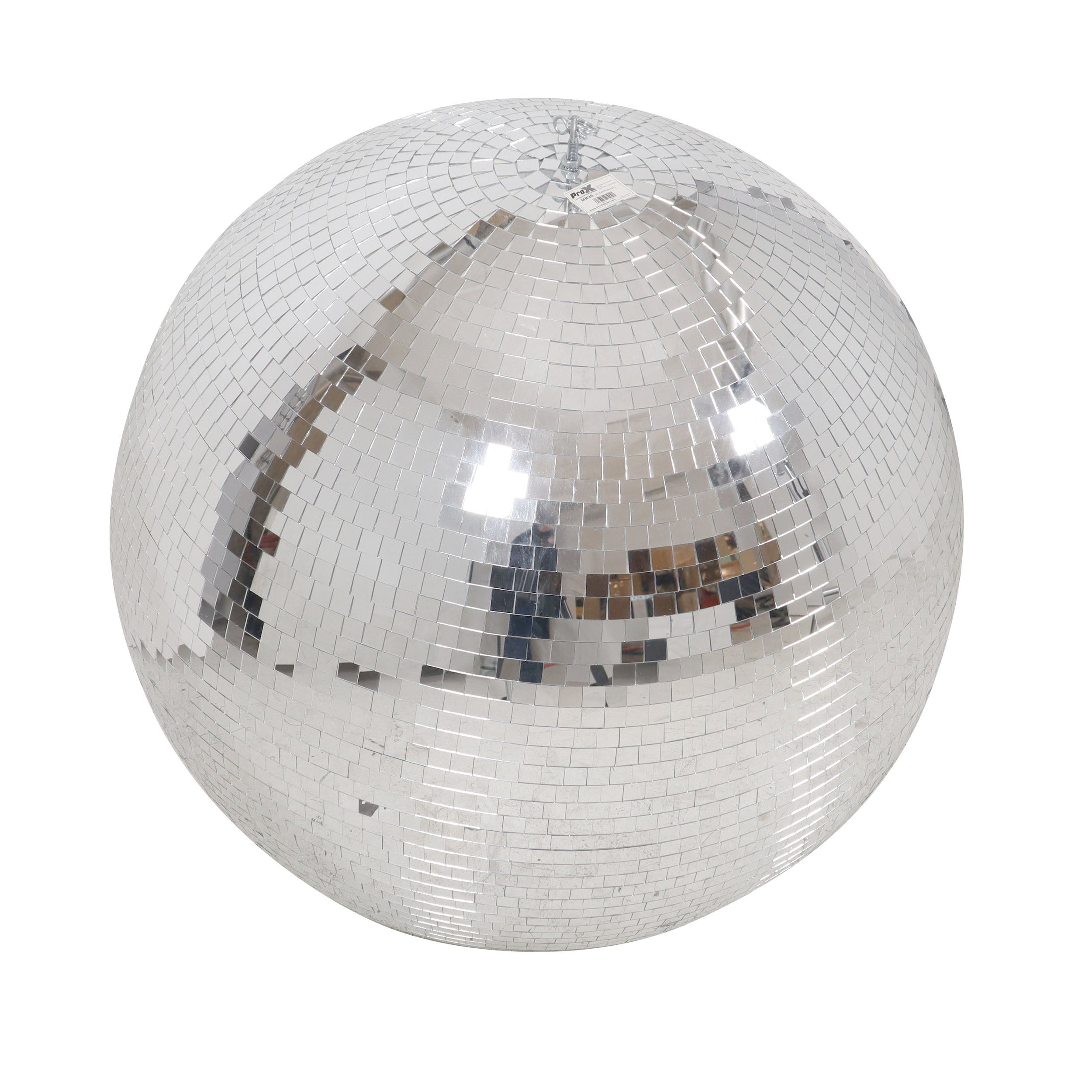 ProX 36" Mirror Disco Ball with 3/4" Glass Tiles | Bright Silver Reflective DJ Sphere with Hanging Ring